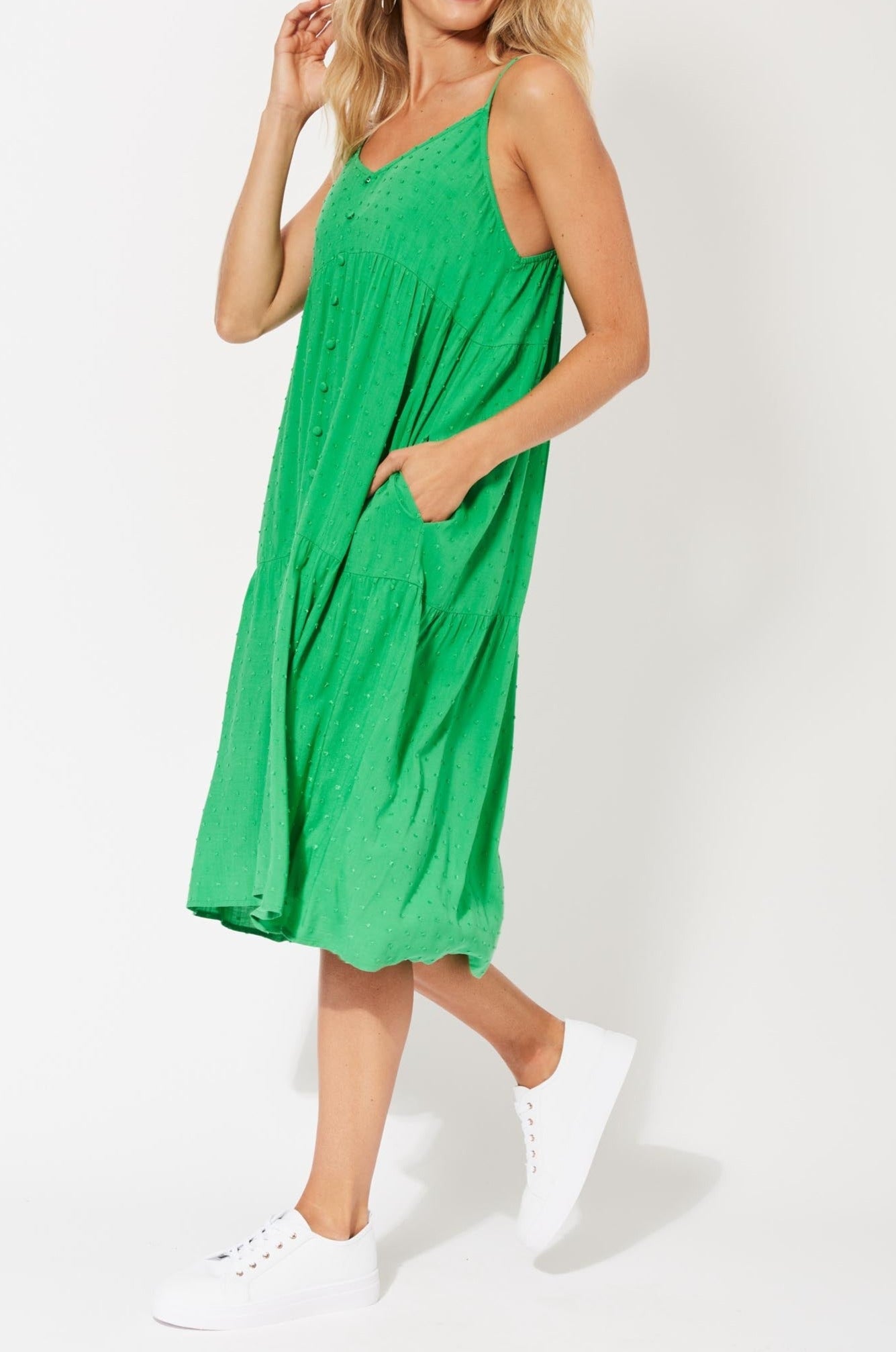 Zanzibar Midi Dress - Key Lime - The Haven Co