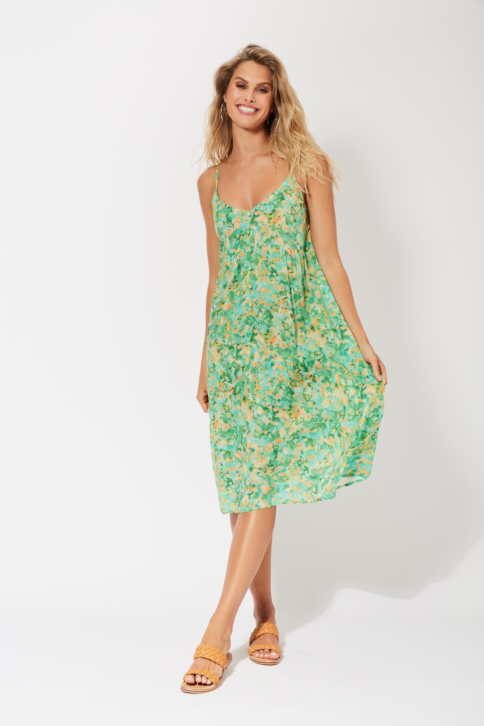 Zanzibar Midi Dress - Kumquat - The Haven Co
