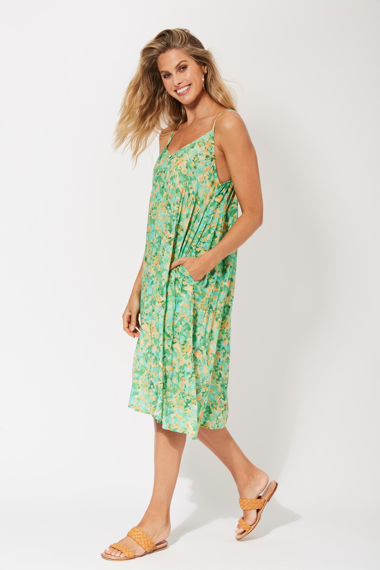 Zanzibar Midi Dress - Kumquat - The Haven Co