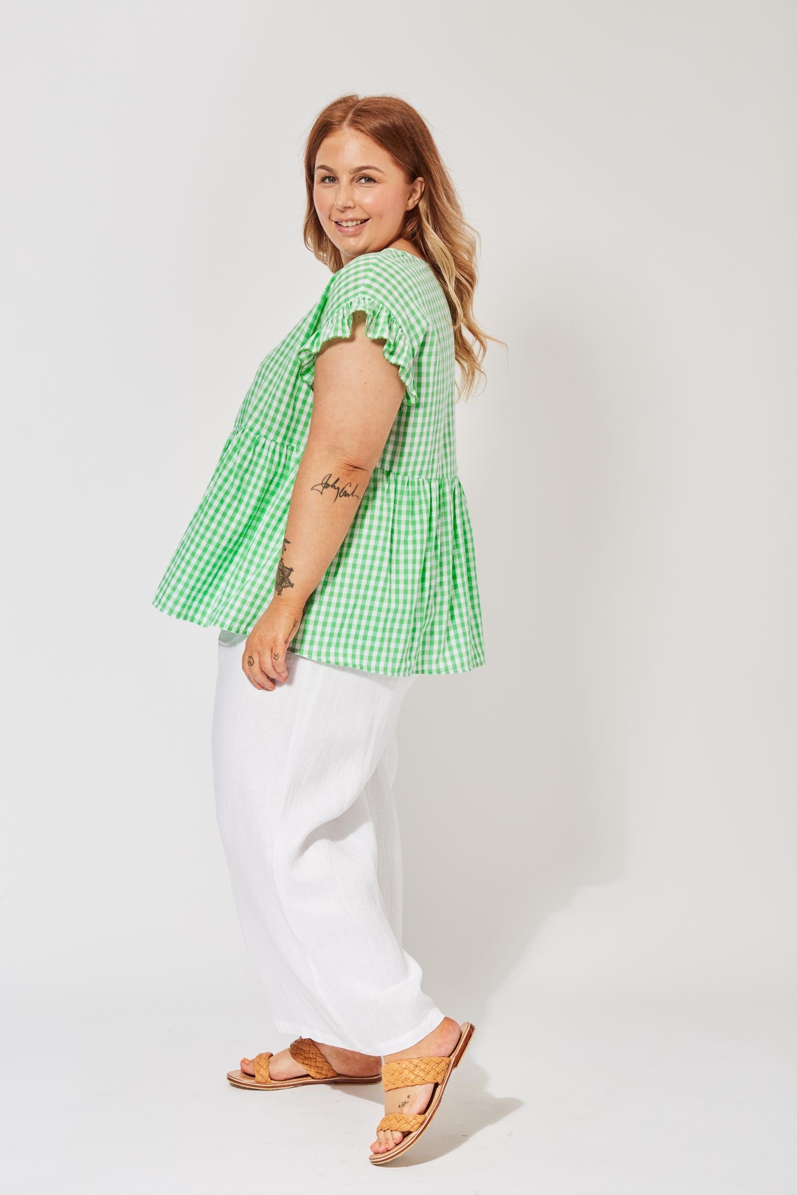 Rio Frill Top - Lime - The Haven Co