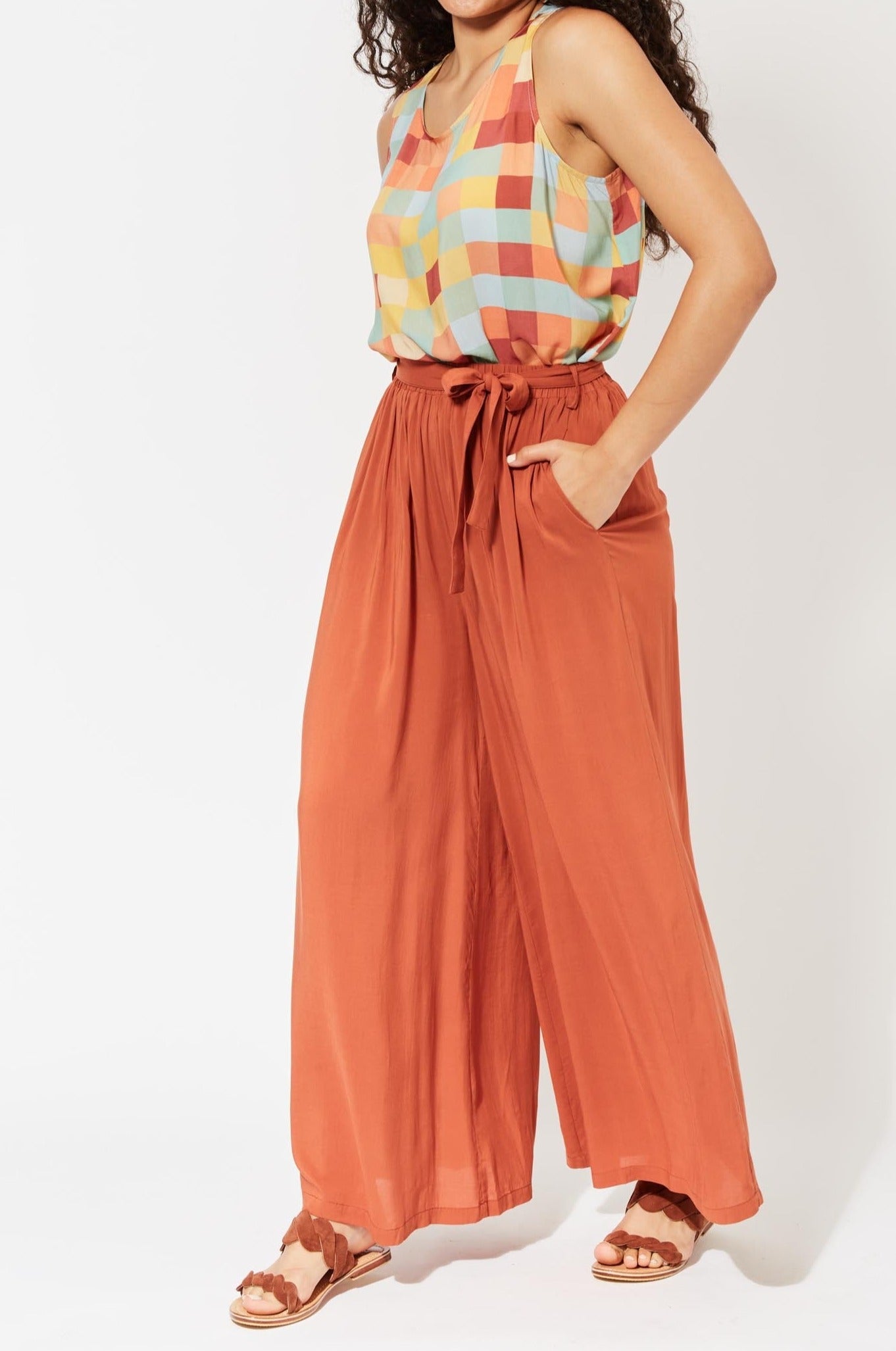 Saba Palazzo Pant - Rust - The Haven Co