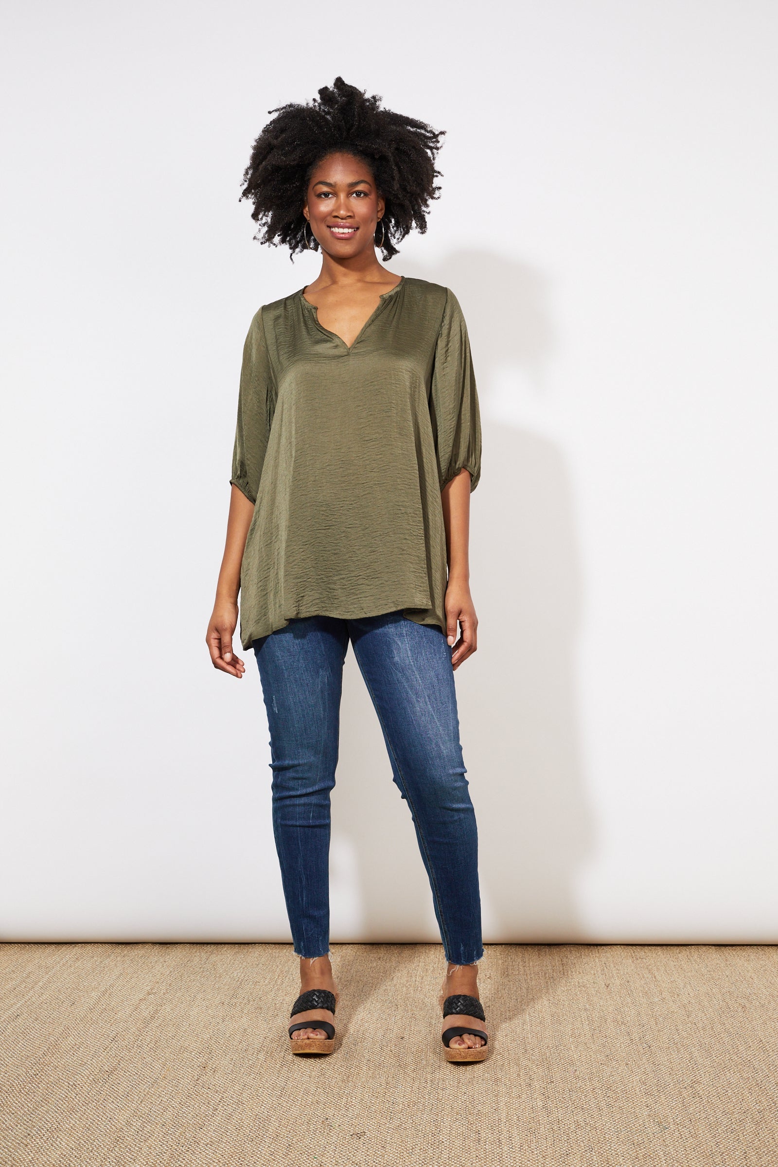 Barbados Relax Top - Khaki - The Haven Co
