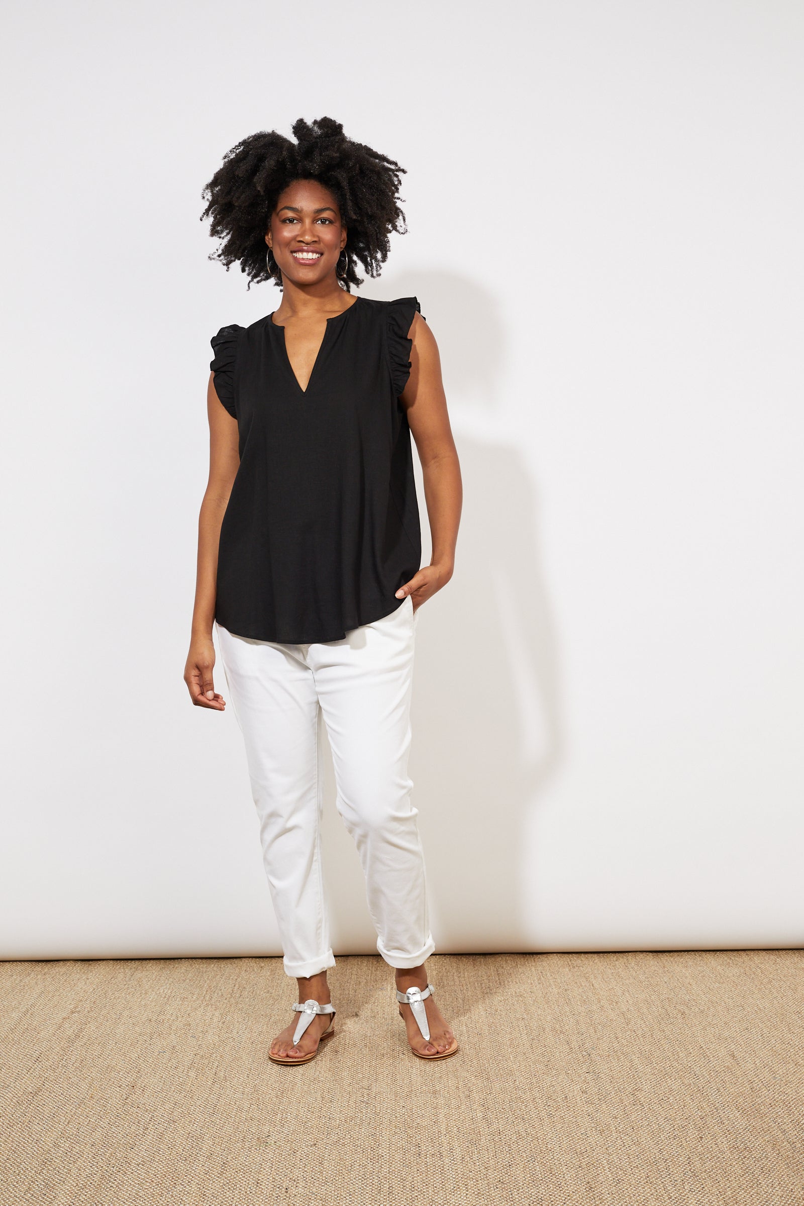 Tanna Frill Top - Jet - The Haven Co