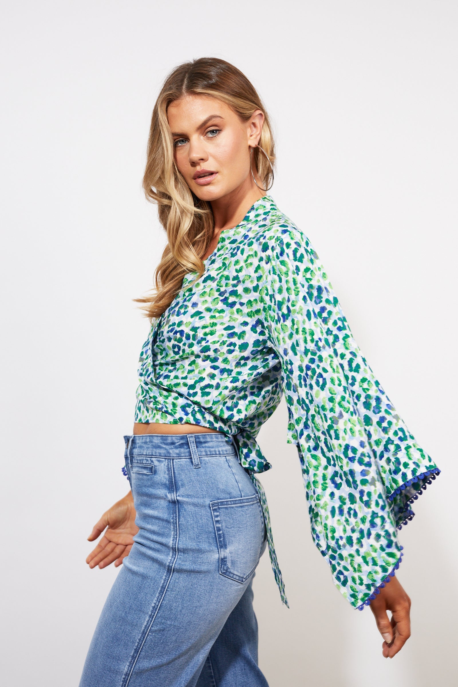 Lamu Wrap Top - Savanna Blue - The Haven Co
