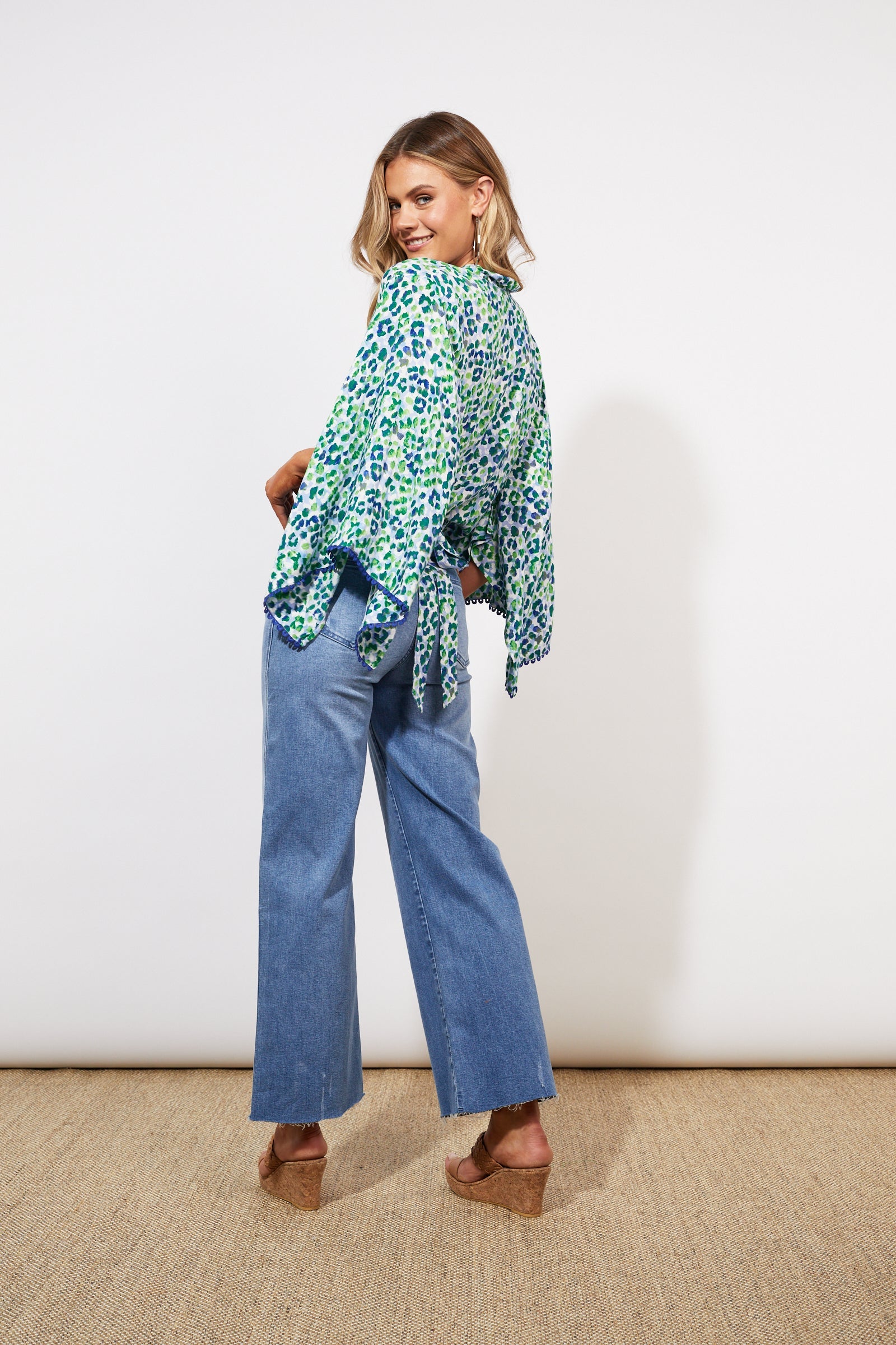 Lamu Wrap Top - Savanna Blue - The Haven Co