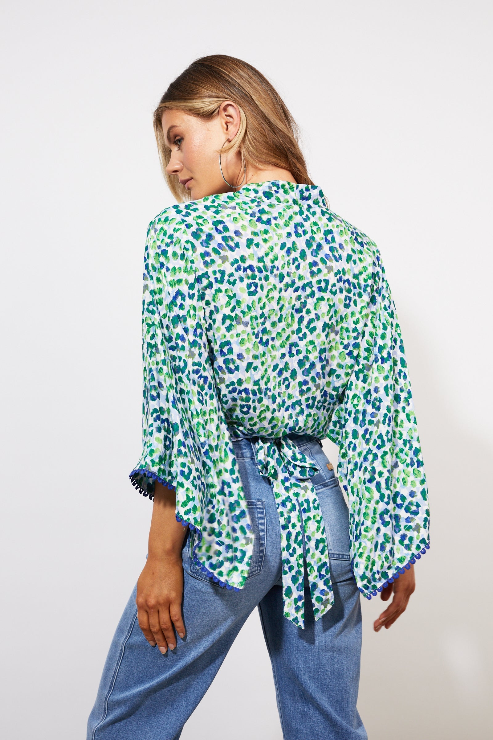 Lamu Wrap Top - Savanna Blue - The Haven Co