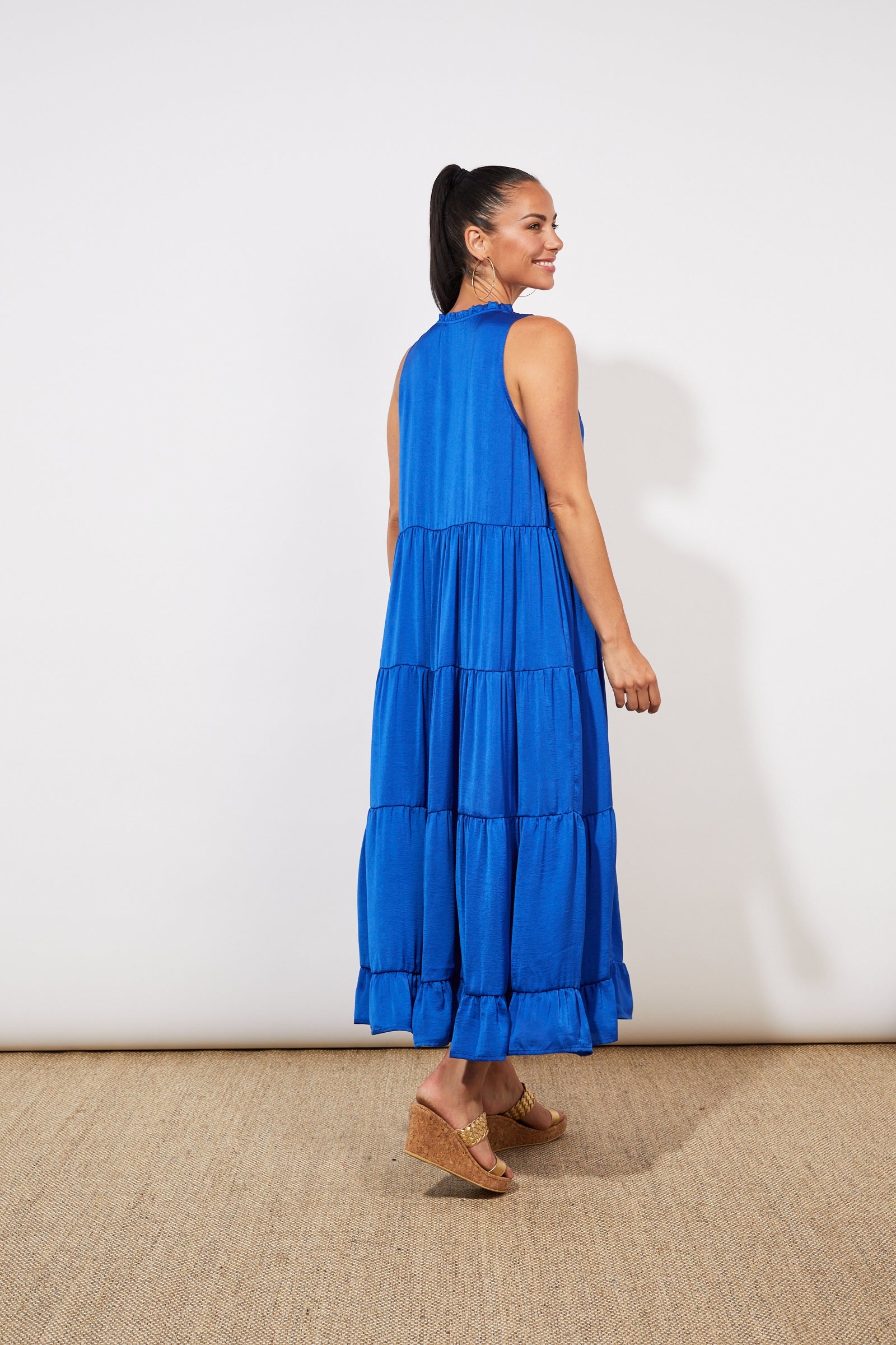 Barbados Tiered Maxi - Cobalt - The Haven Co