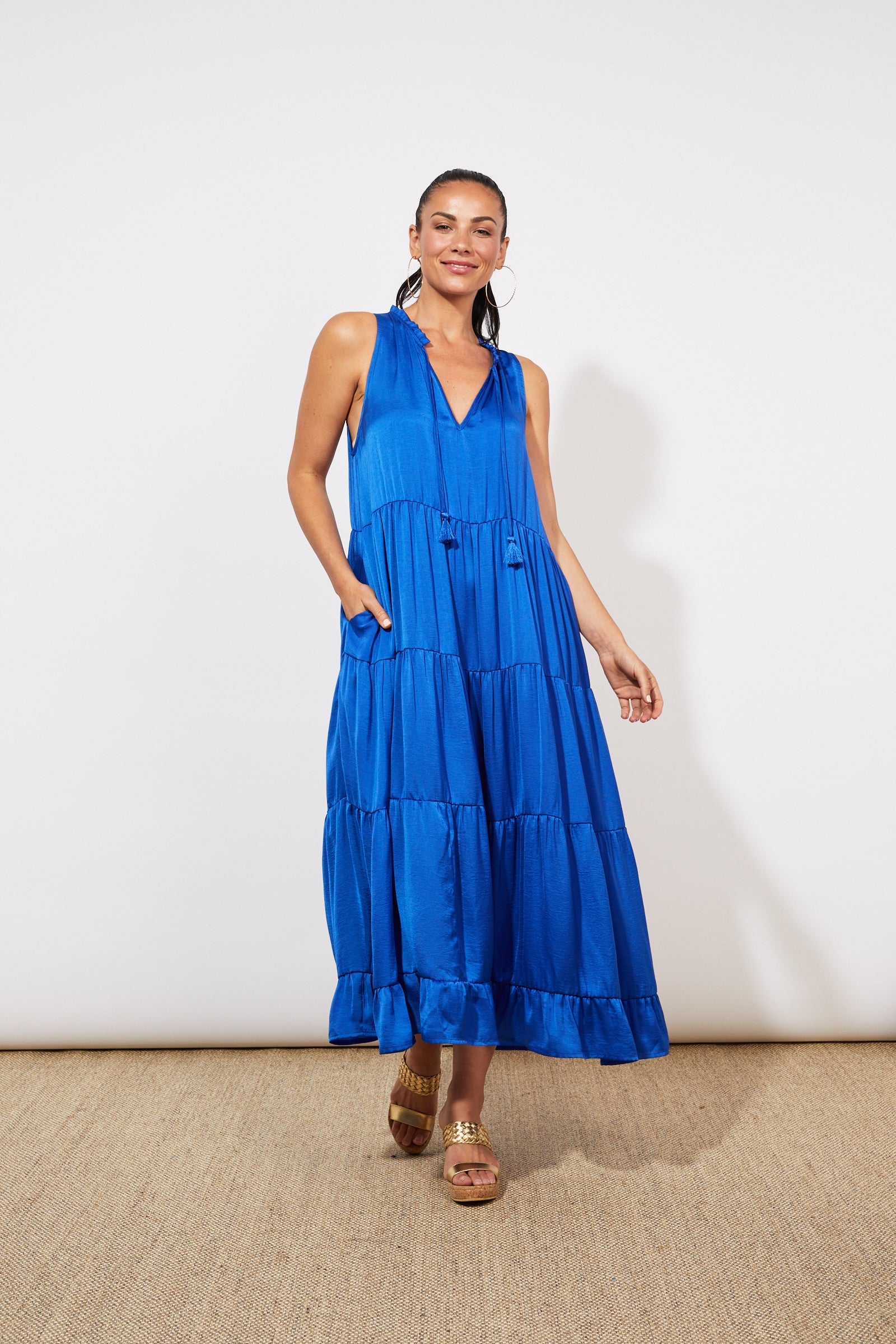 Barbados Tiered Maxi - Cobalt - The Haven Co