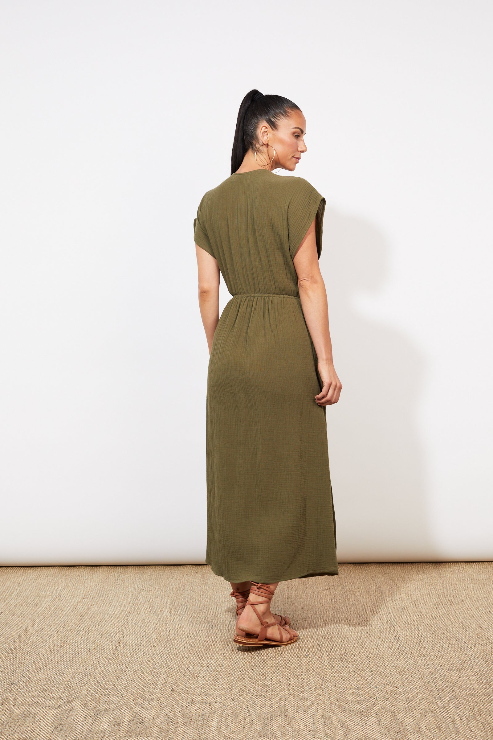 Tulum Wrap Dress - Khaki - The Haven Co