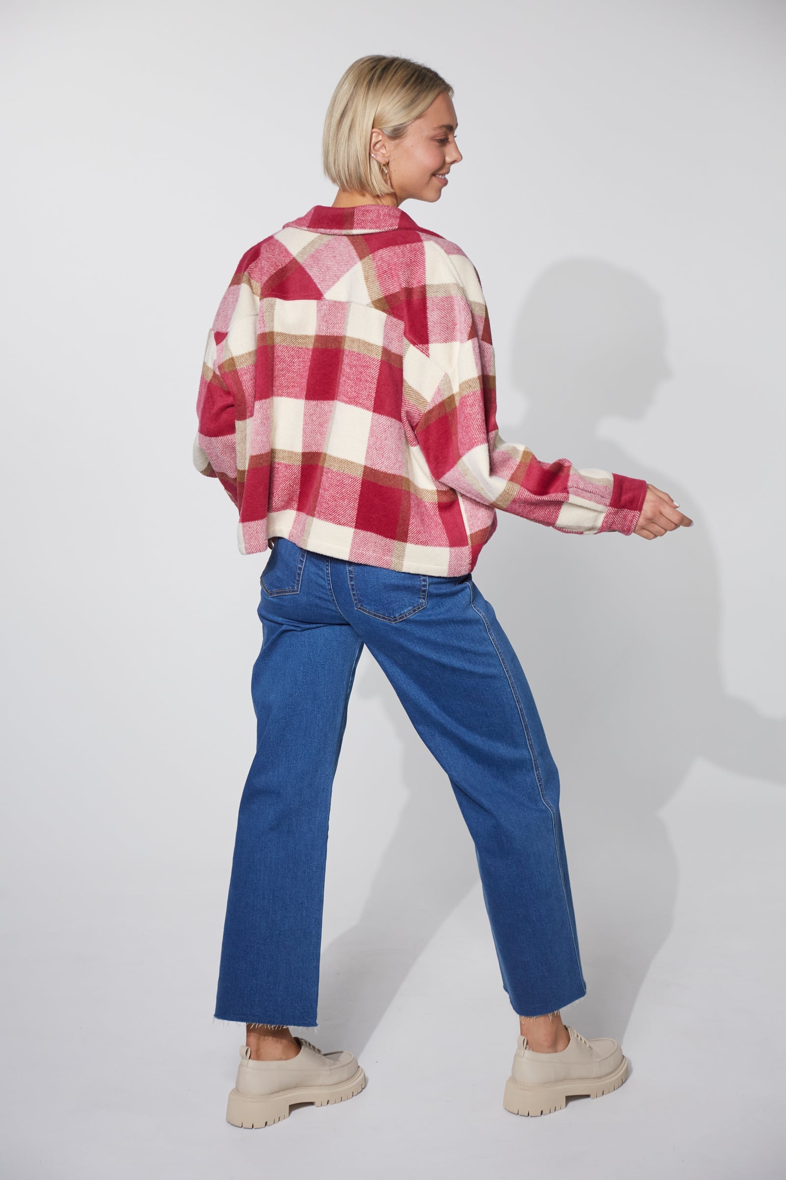 Braemar Crop Shacket - Azalea - The Haven Co