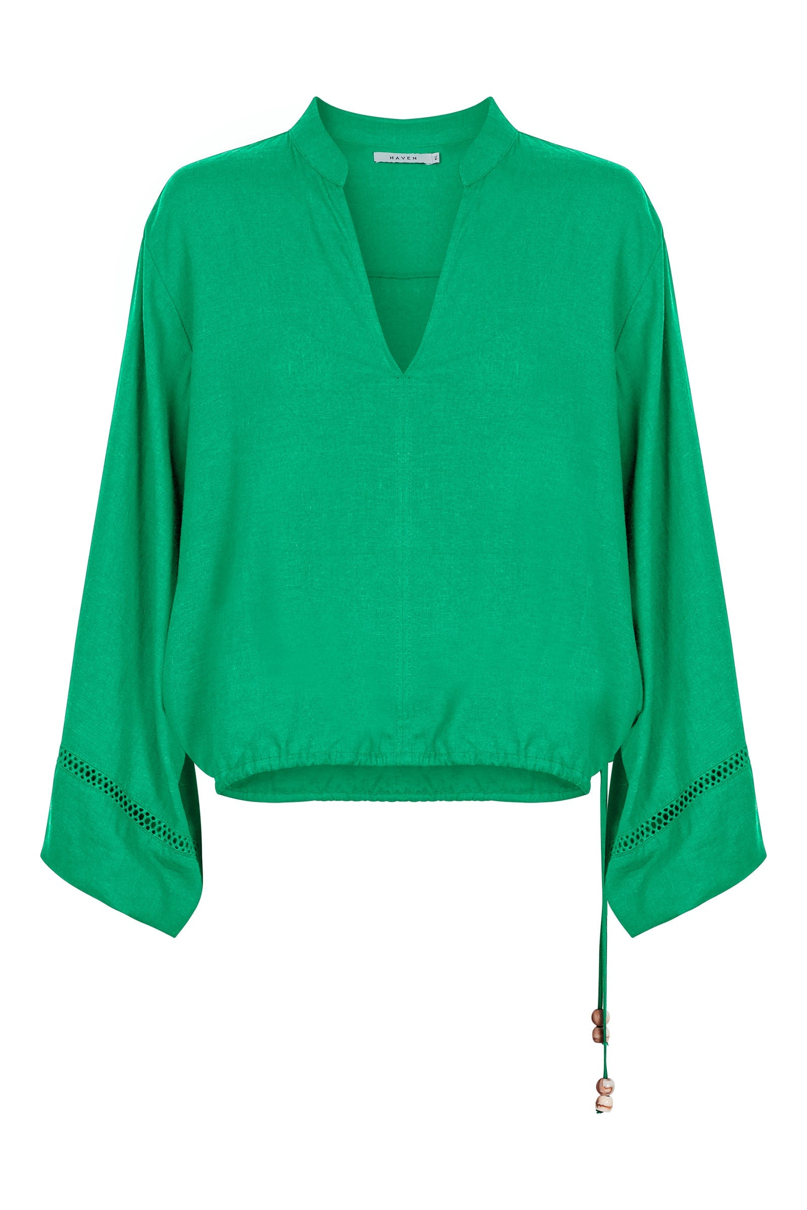 Sardinia Tie Blouse - Verde - The Haven Co