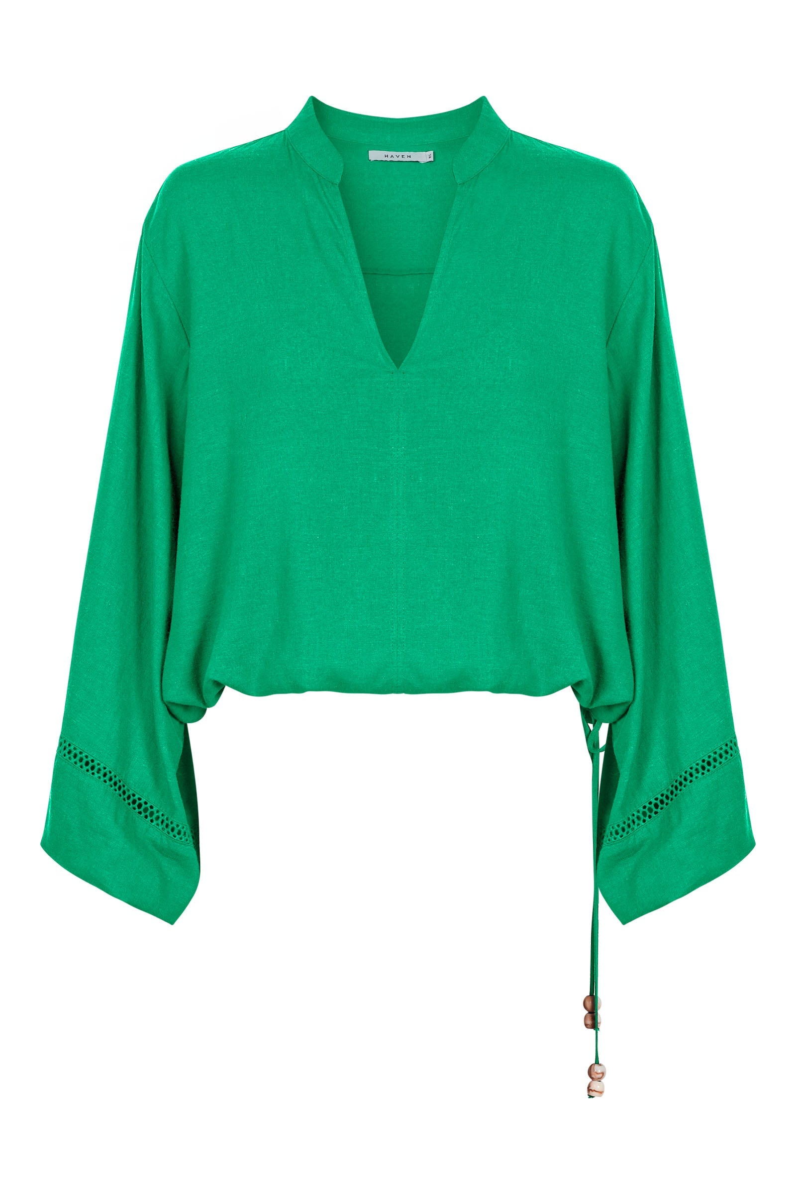 Sardinia Tie Blouse - Verde - The Haven Co