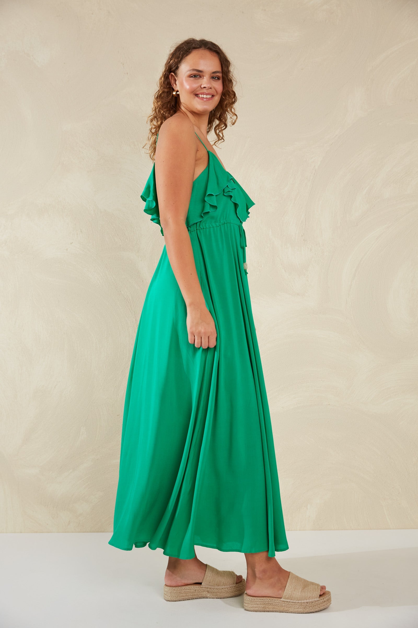 Lipari Frill Maxi - Verde - The Haven Co