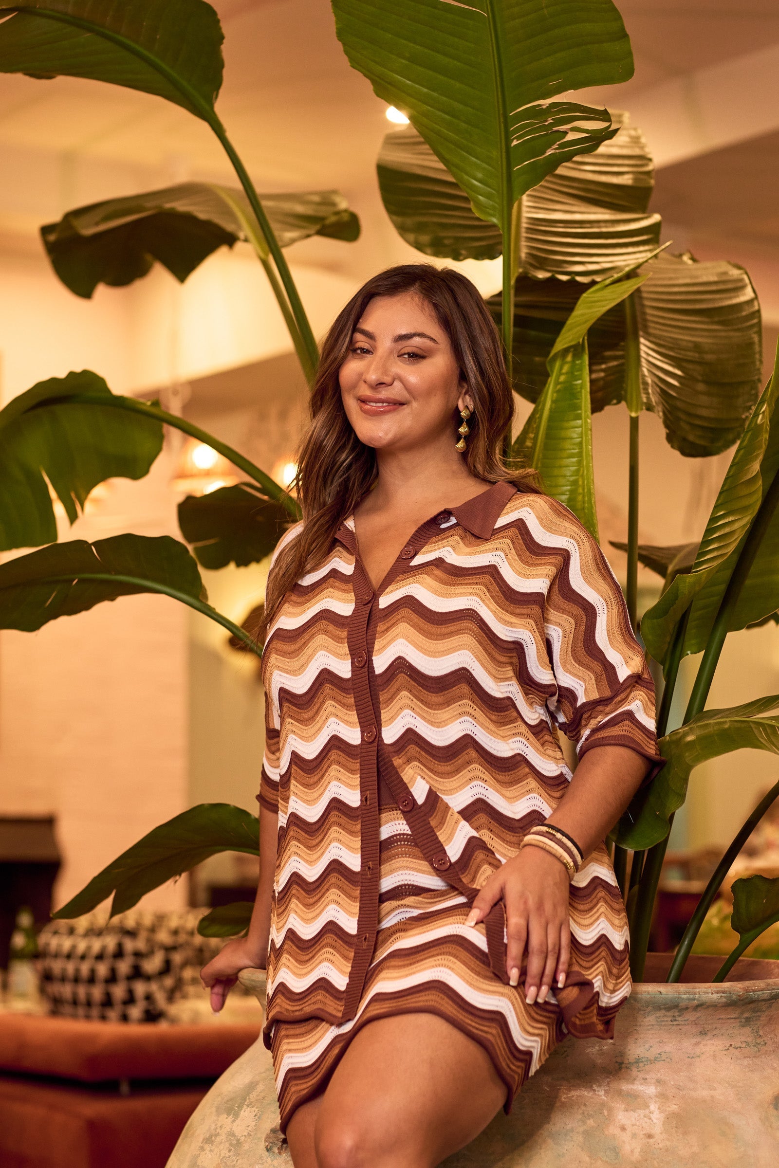 Amalfi Knit Shirt - Tiramisu - The Haven Co