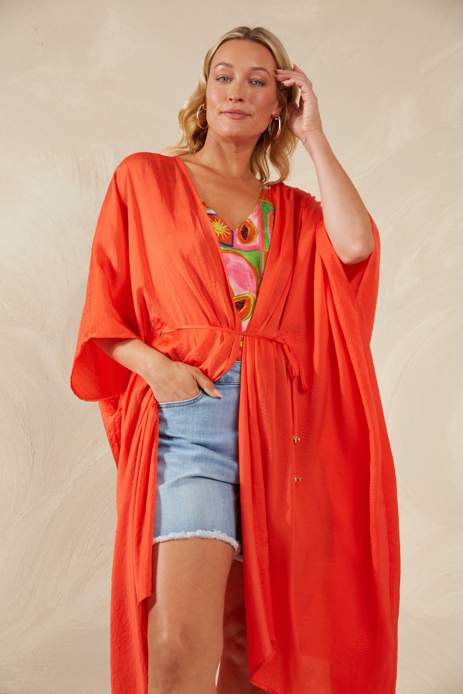 Portofino Tie Cape - Aperol - The Haven Co