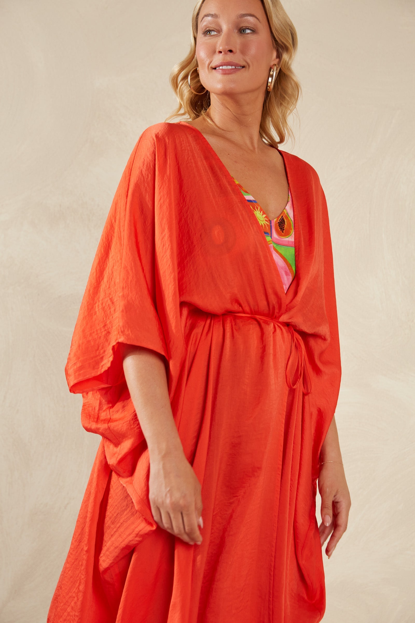 Portofino Tie Cape - Aperol - The Haven Co