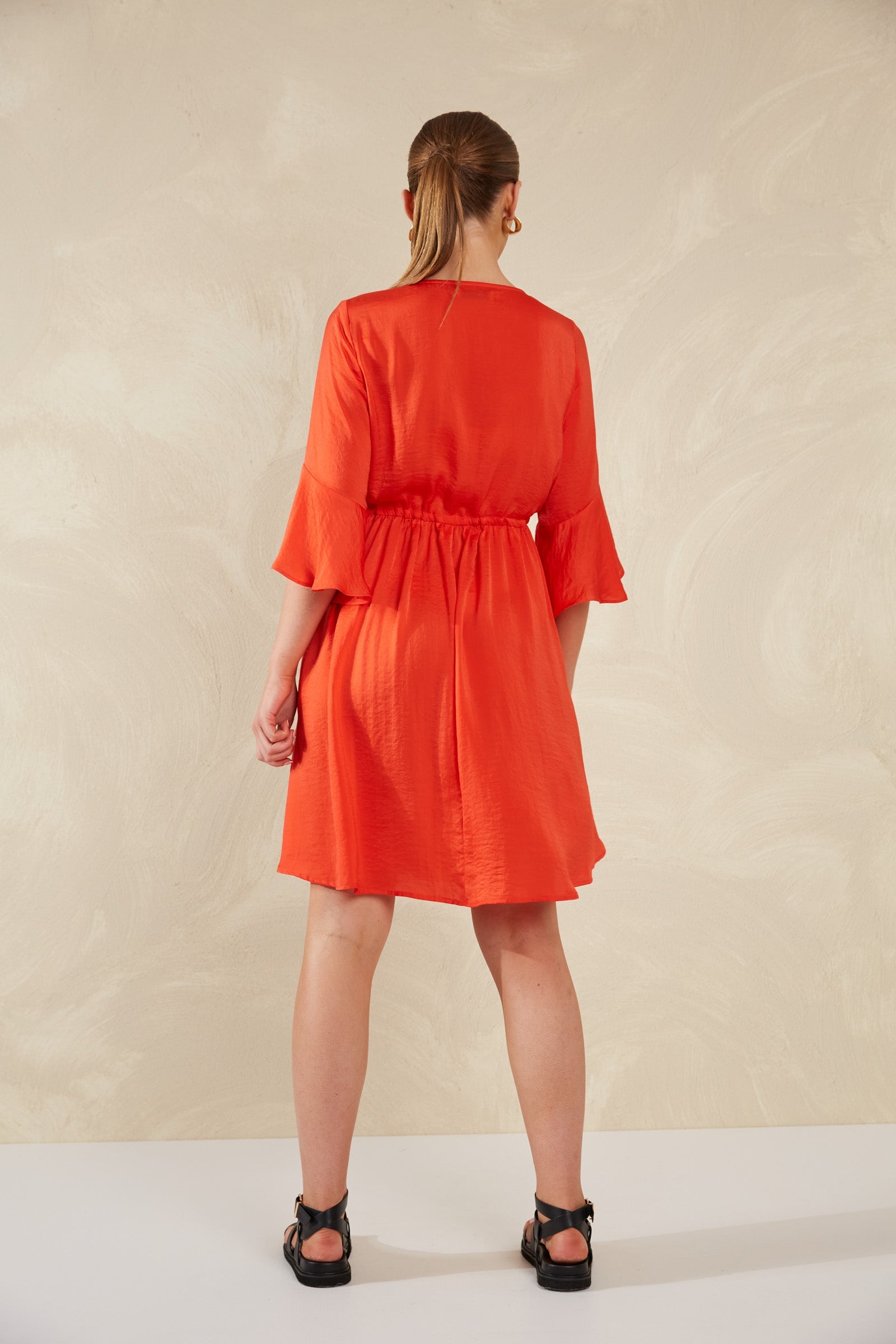 Portofino Tie Dress - Aperol - The Haven Co