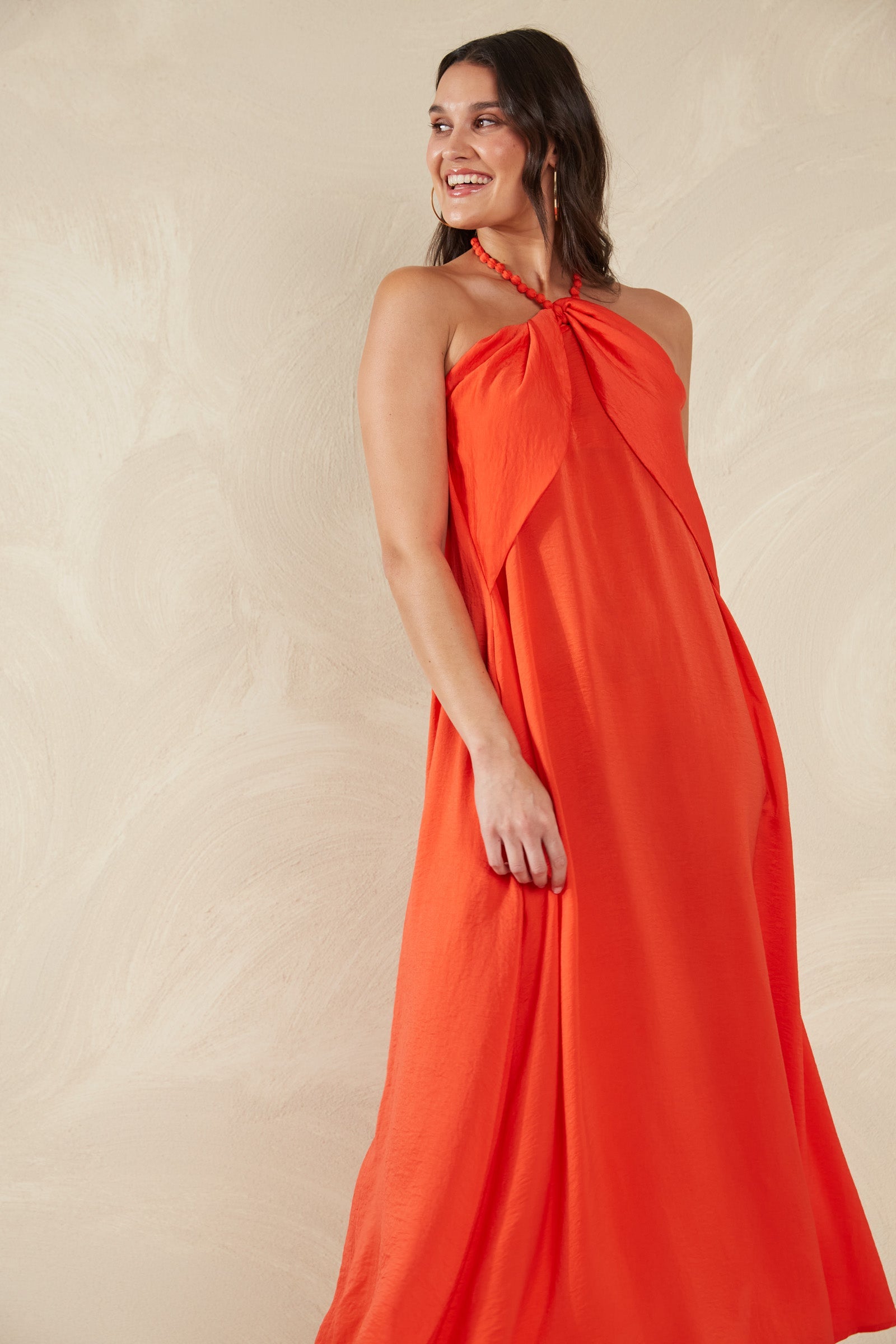 Portofino Halter Maxi - Aperol - The Haven Co