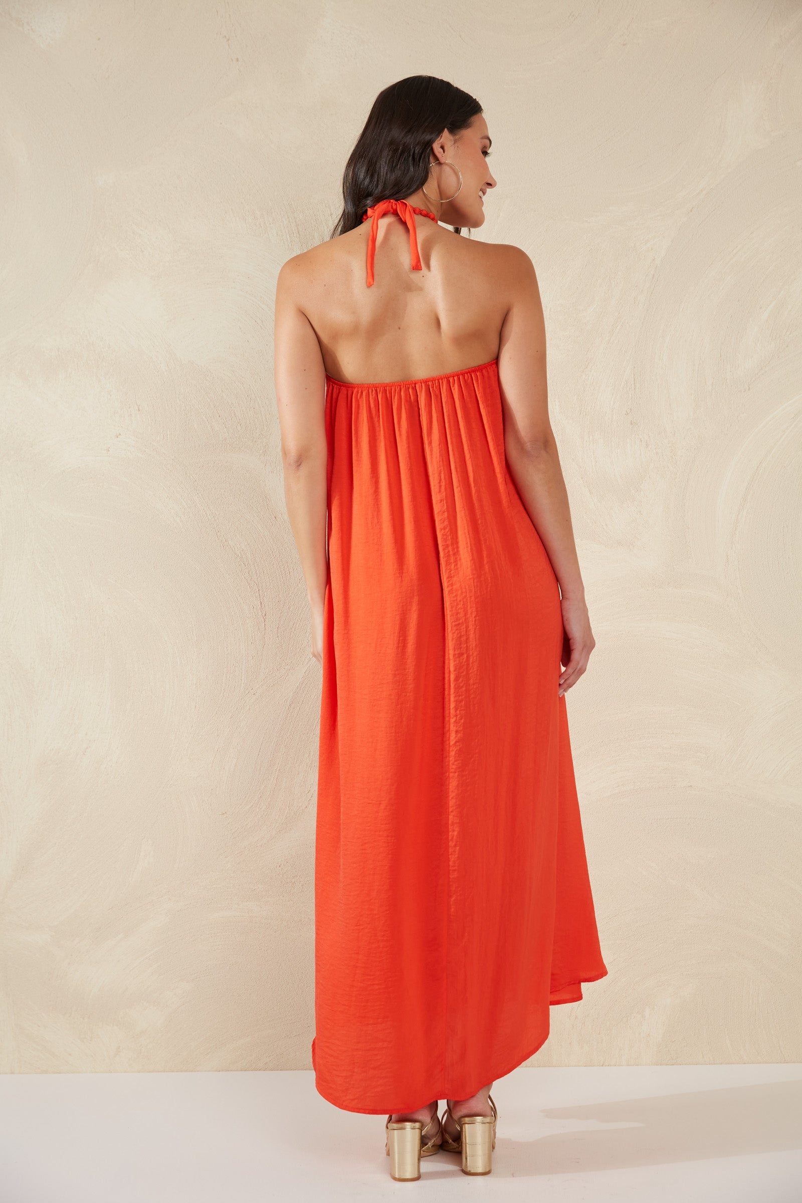 Portofino Halter Maxi - Aperol - The Haven Co