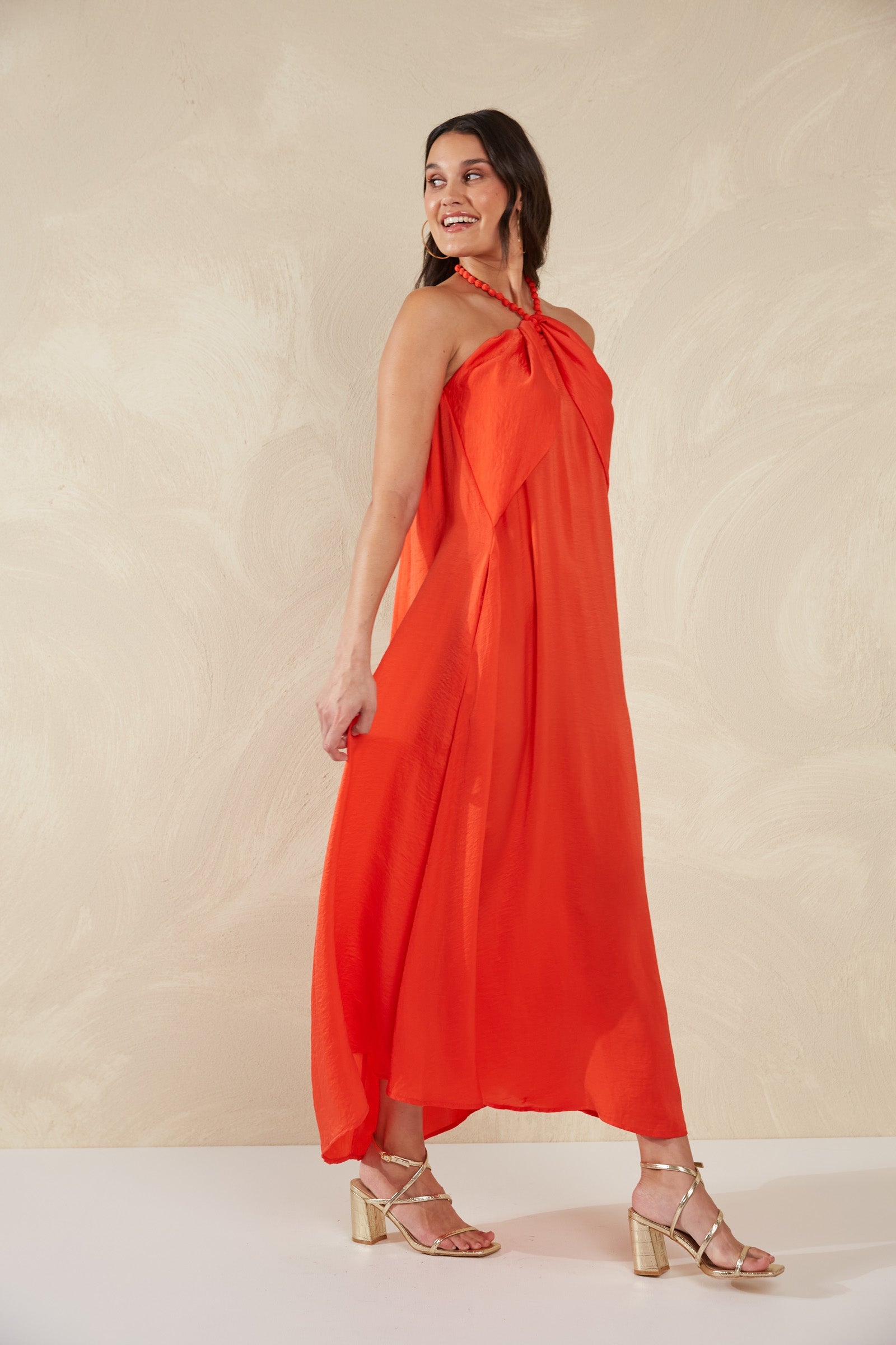 Portofino Halter Maxi - Aperol - The Haven Co