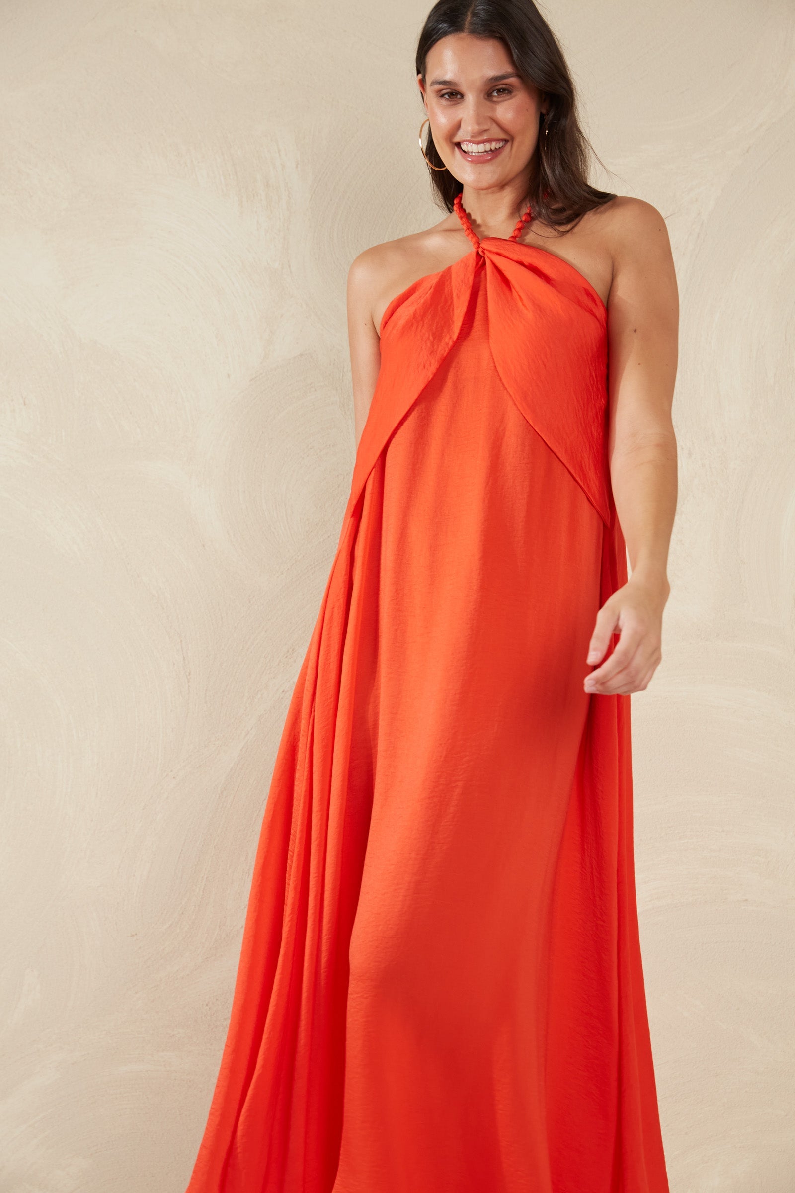 Portofino Halter Maxi - Aperol - The Haven Co