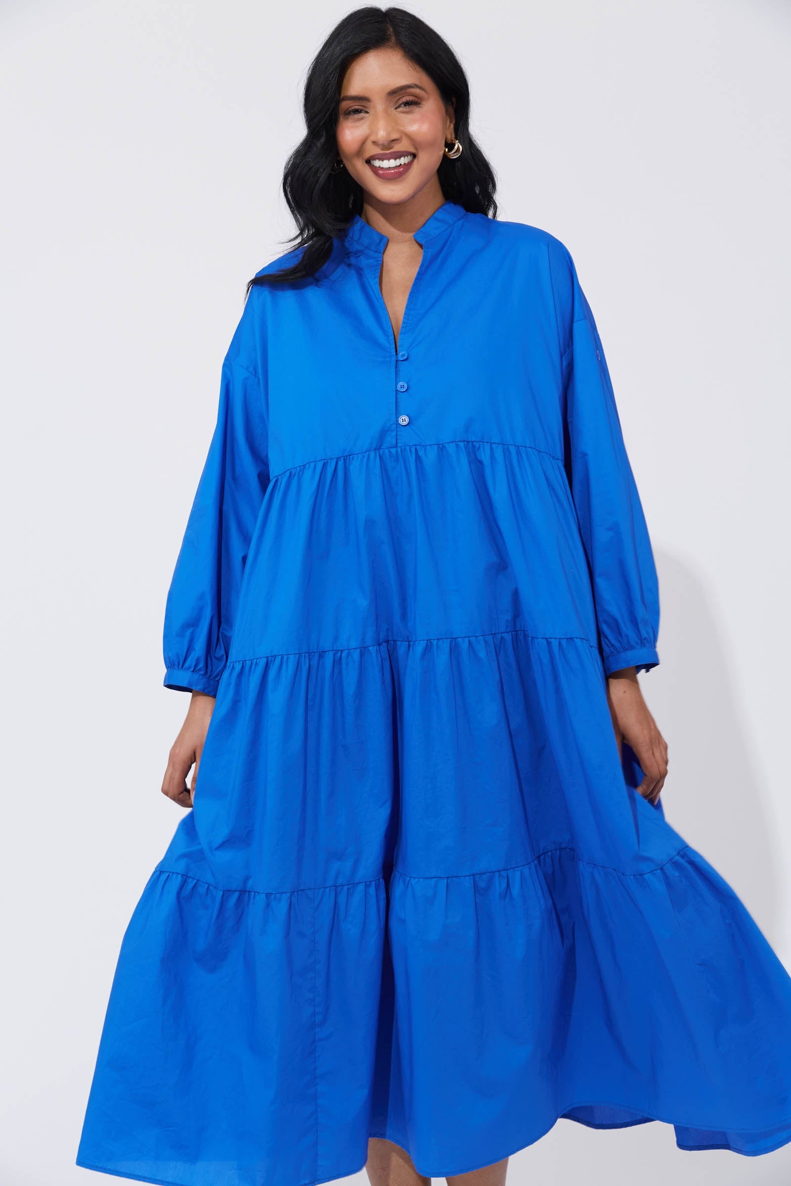 Phoenix Tiered Dress - Cobalt