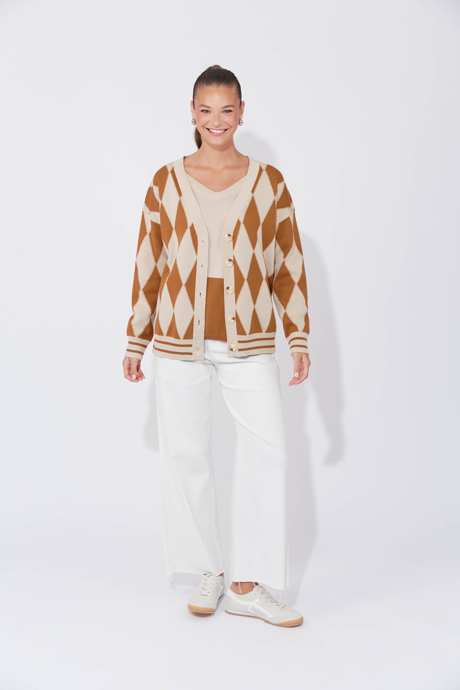 Casablanca Lurex Cardigan - Sand/Dune