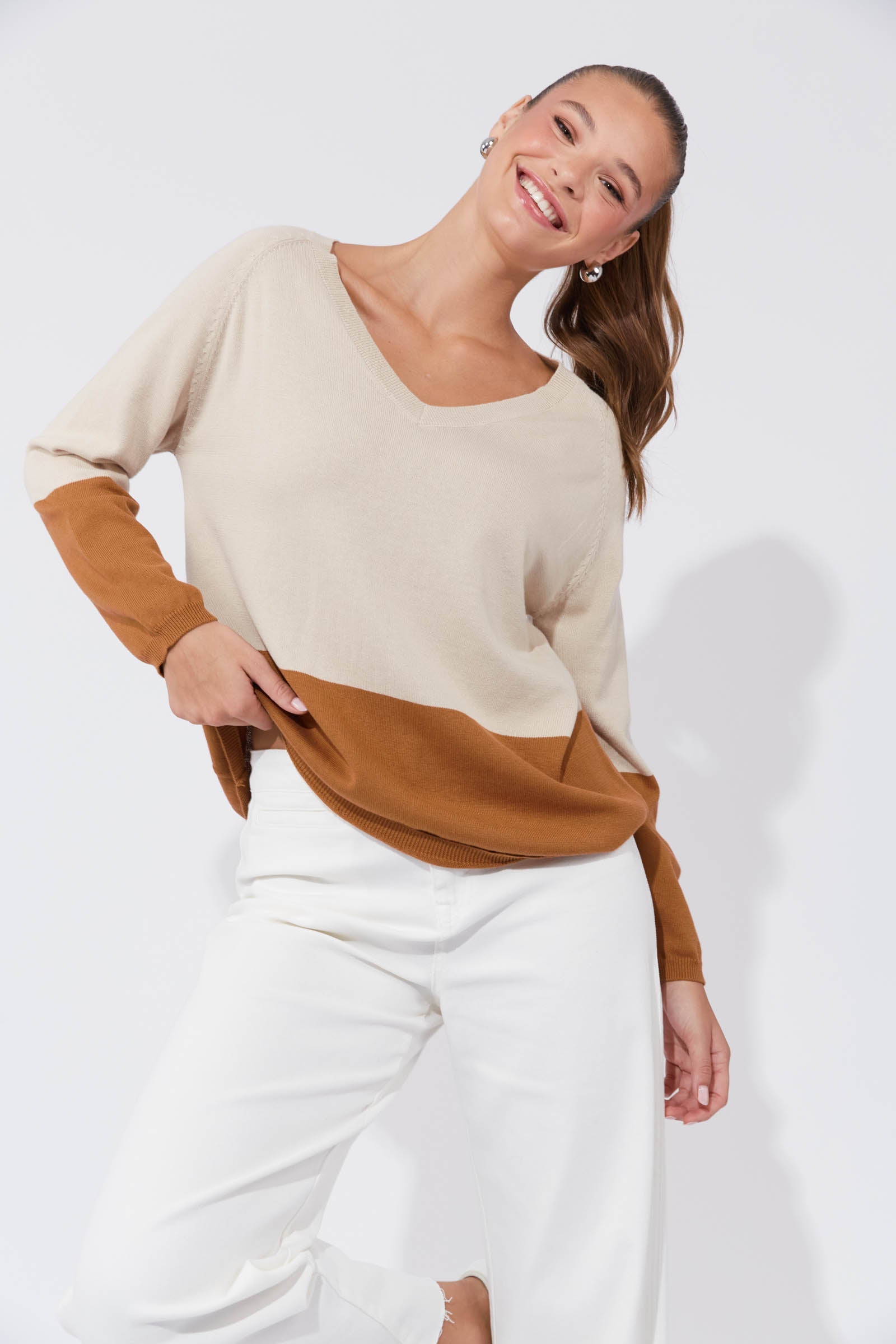 Casablanca Block Knit - Sand/Dune