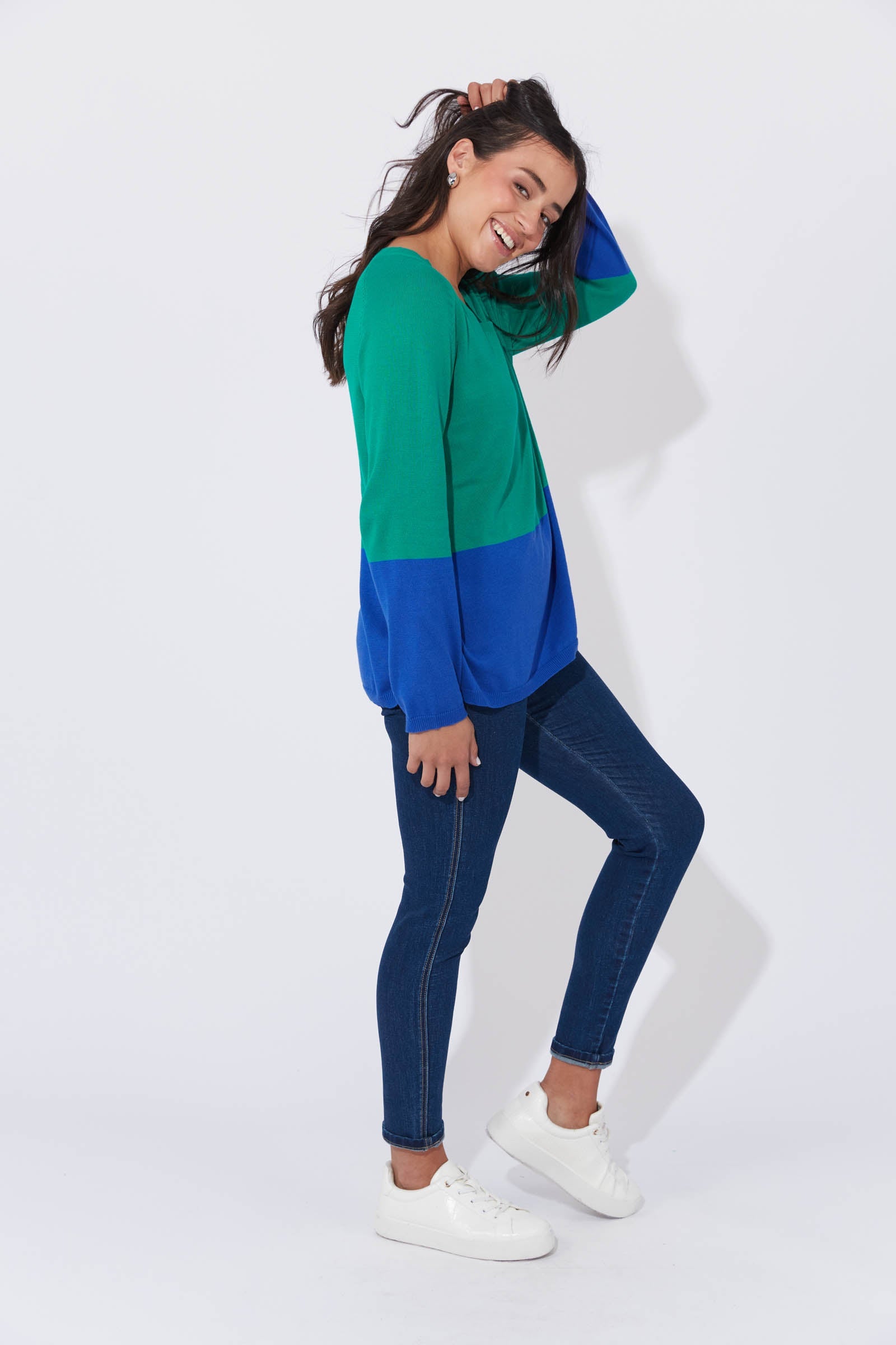 Casablanca Block Knit - Blue/Oasis