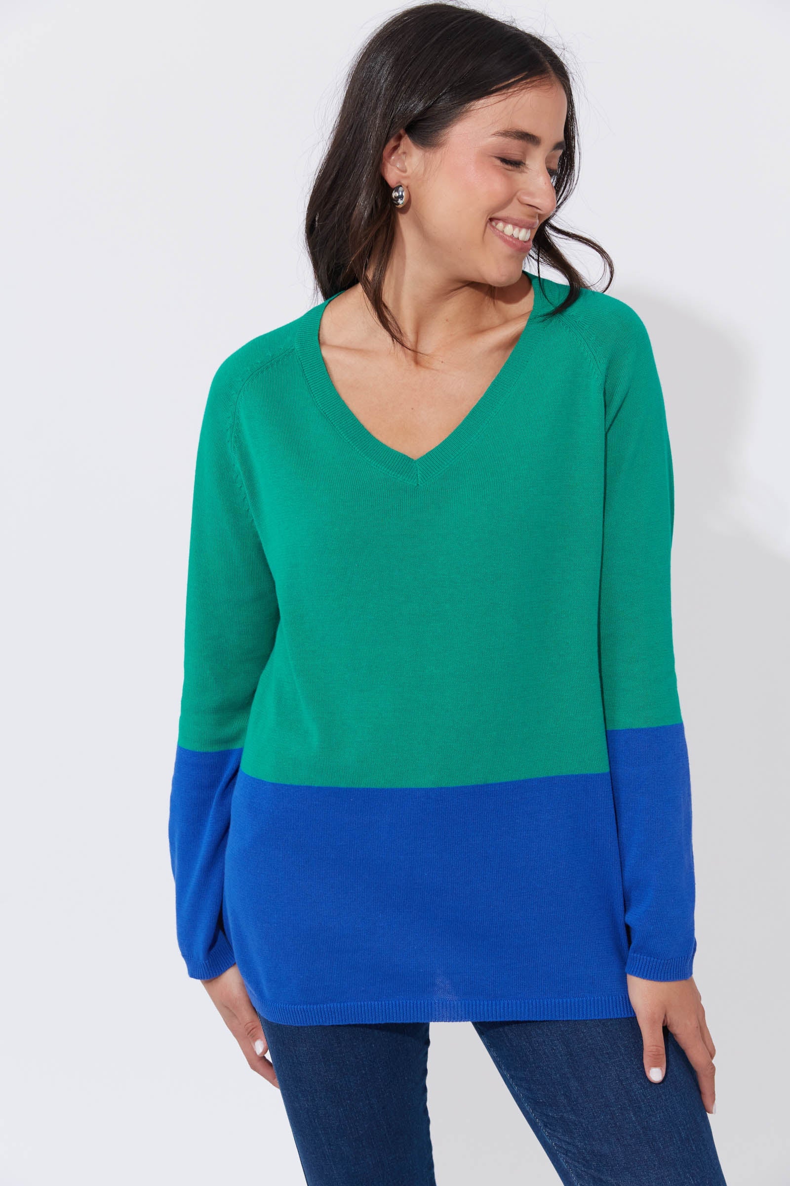 Casablanca Block Knit - Blue/Oasis