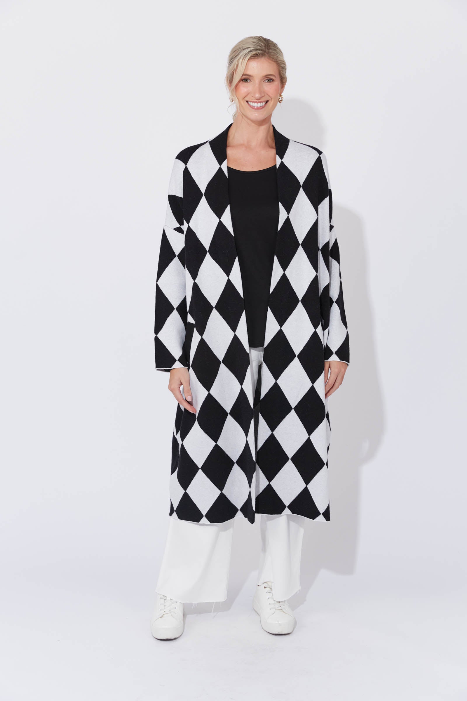 Casablanca Cardigan - White/Kohl