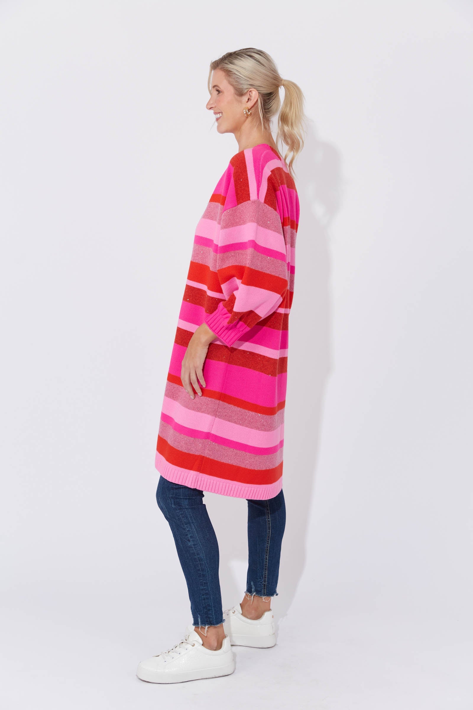 Yuma Cardigan - Chilli/Pink