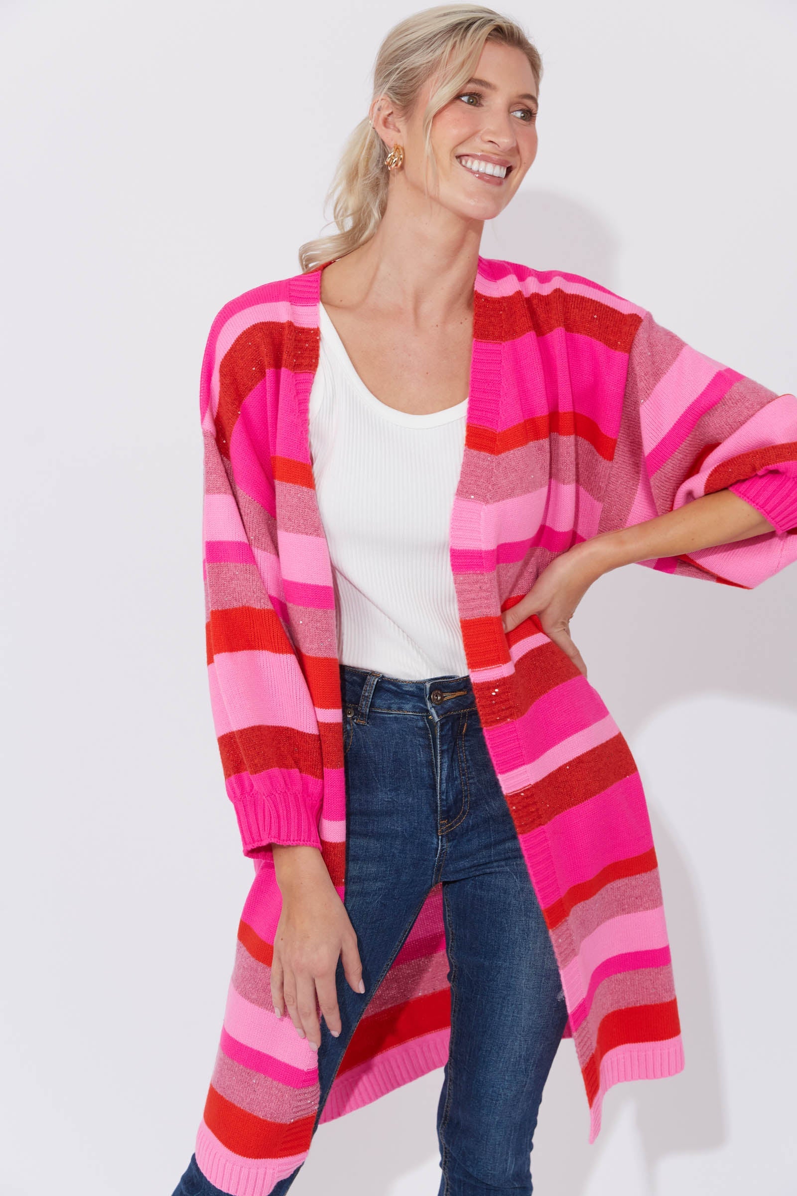 Yuma Cardigan - Chilli/Pink