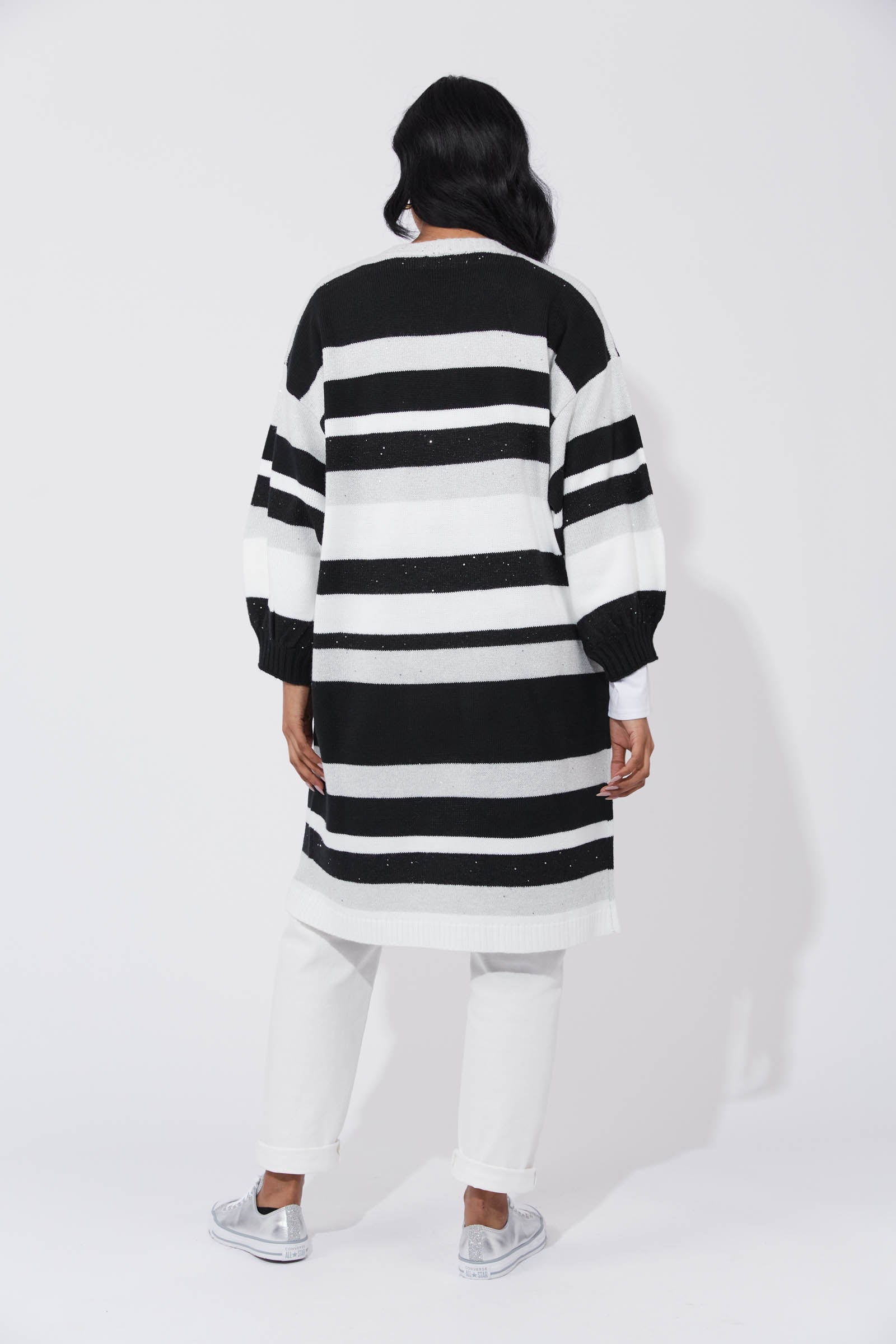 Yuma Cardigan - White/Kohl
