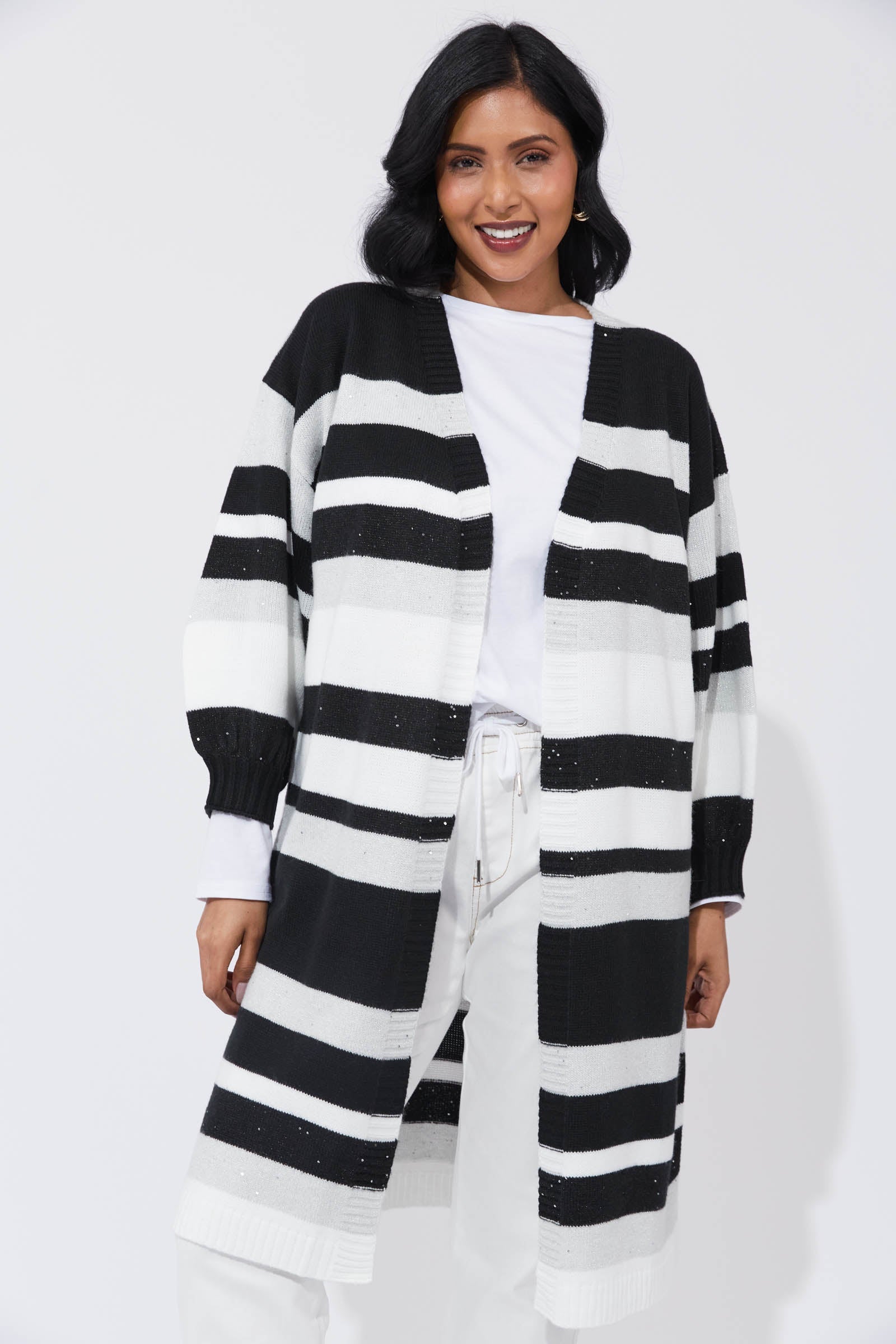 Yuma Cardigan - White/Kohl