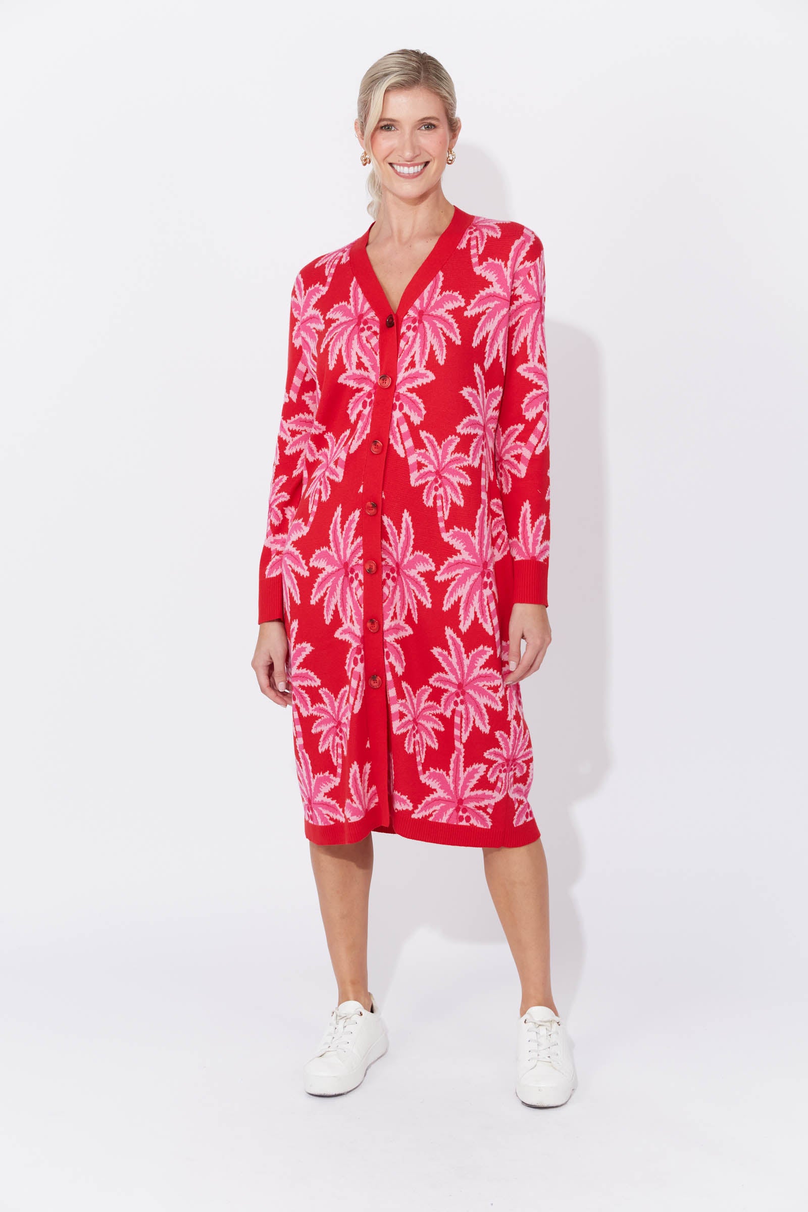 Miami Cardigan Dress - Chilli/Pink