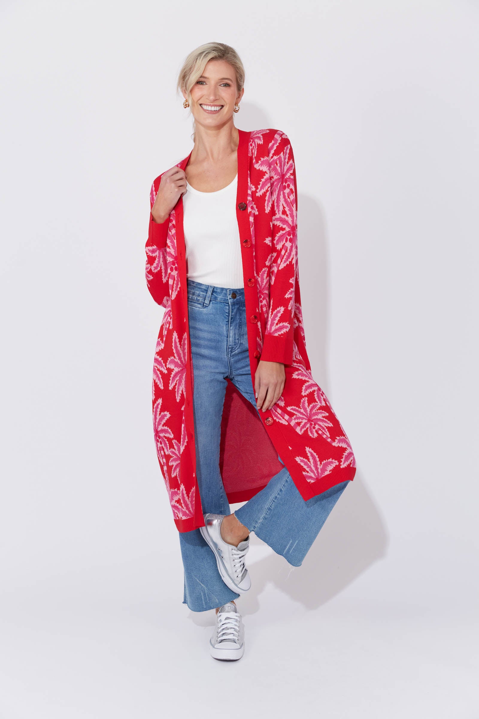 Miami Cardigan Dress - Chilli/Pink