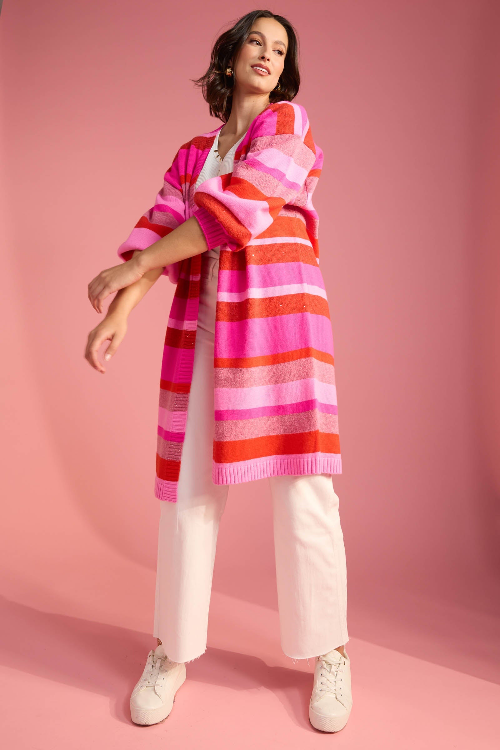 Yuma Cardigan - Chilli/Pink