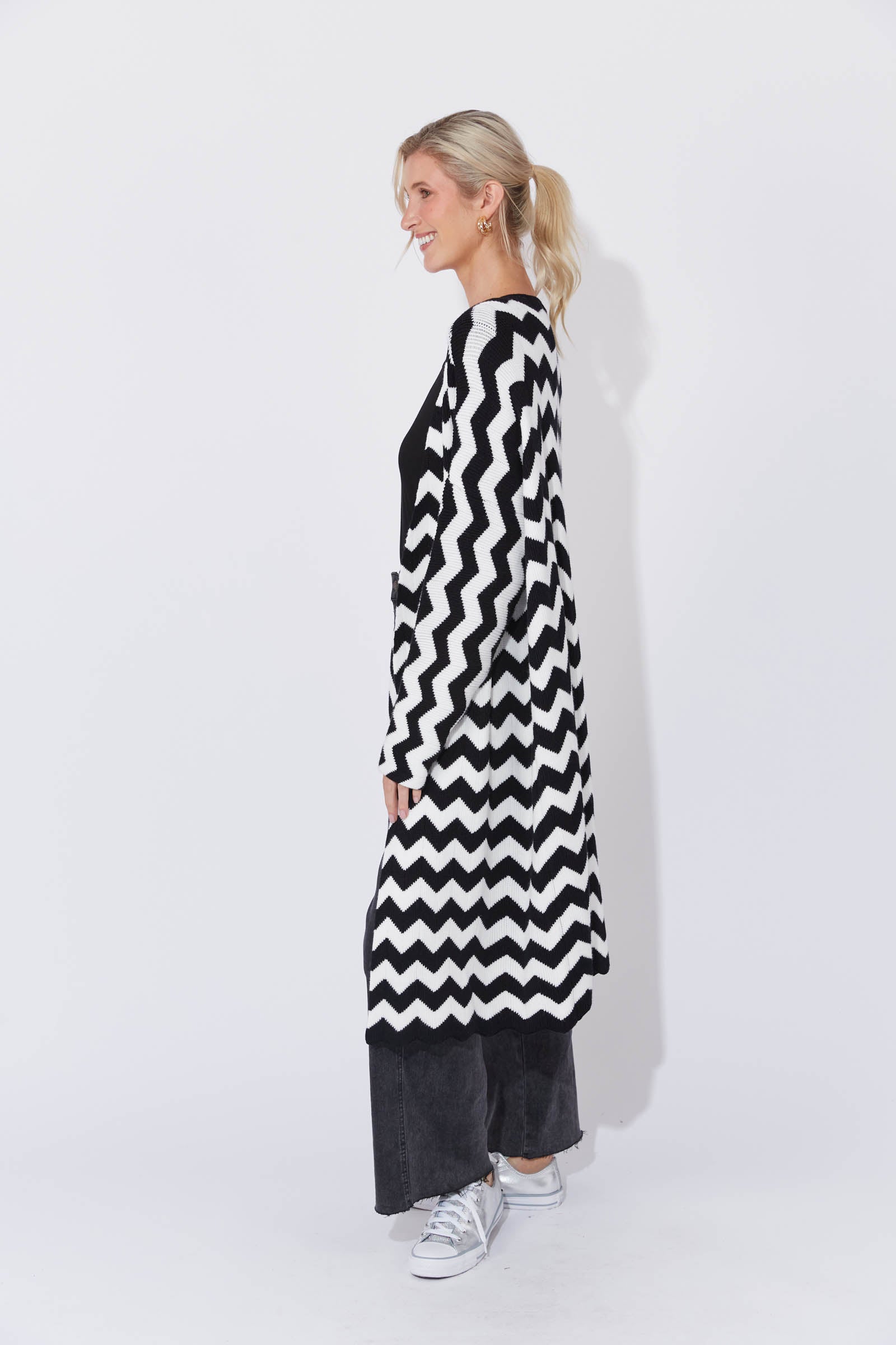 Marrakesh Cardigan - White/Kohl