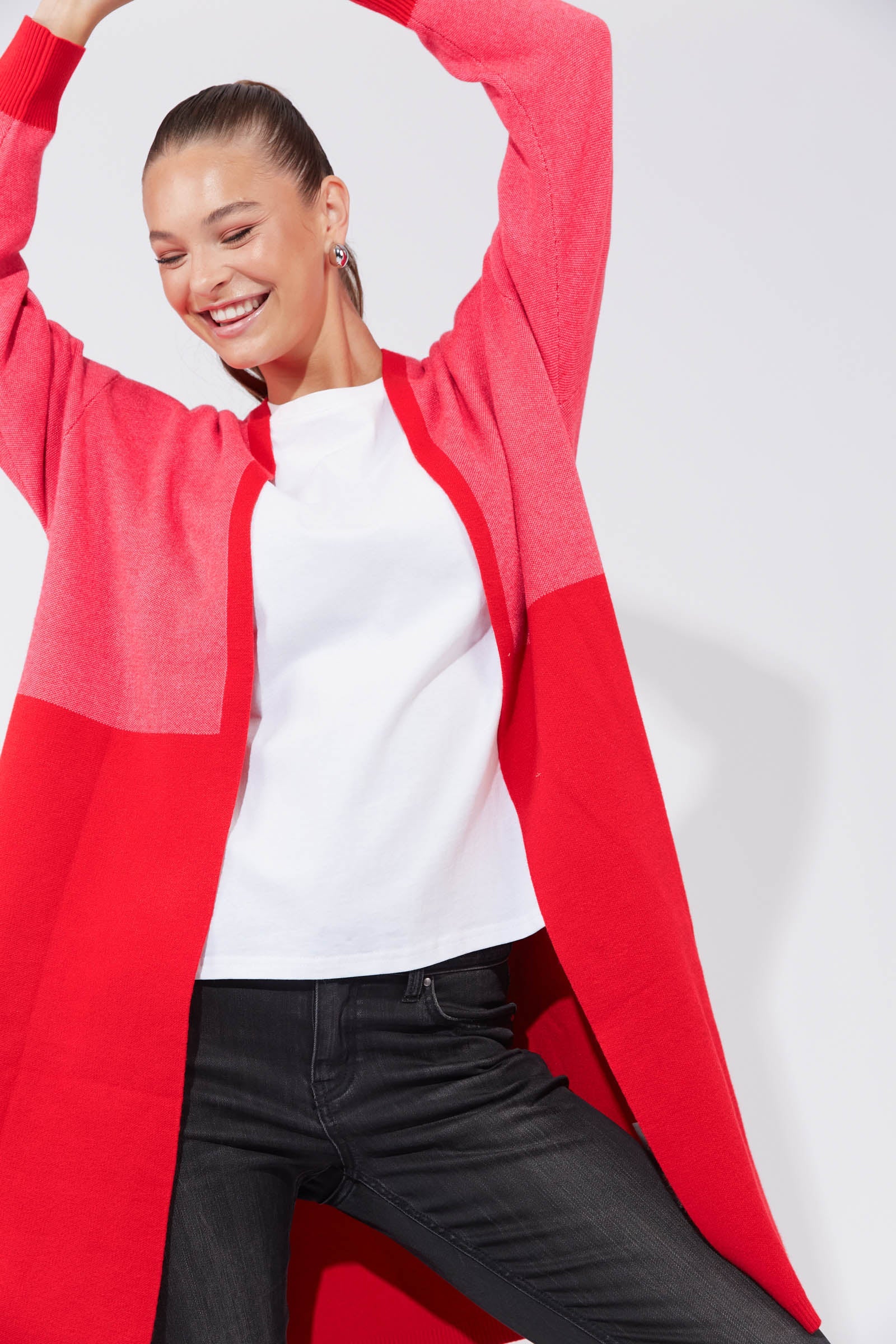 Cyprus Cardigan - Chilli/Pink