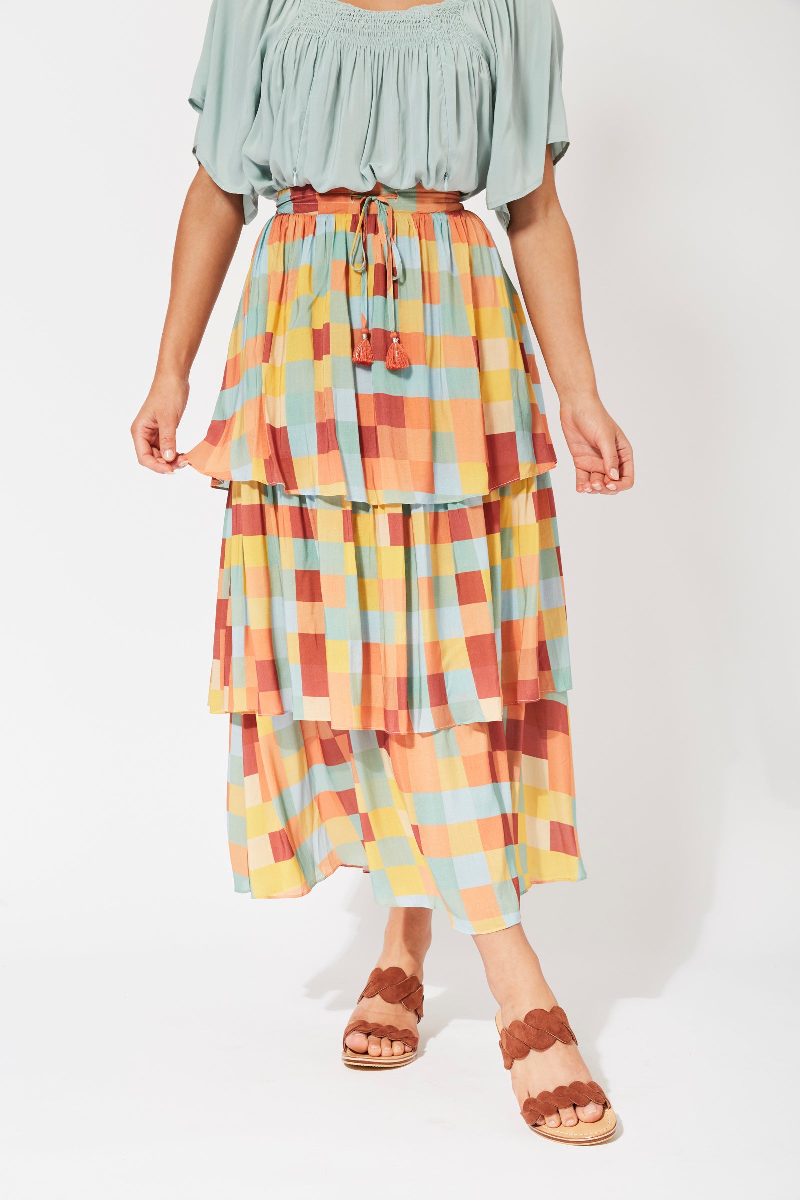 Saba Tiered Skirt - Sundowner