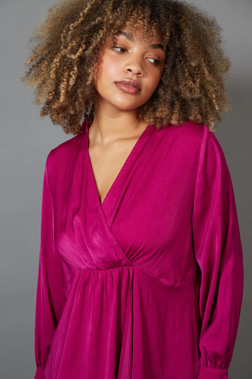 Winona Pleat Blouse - Mulberry