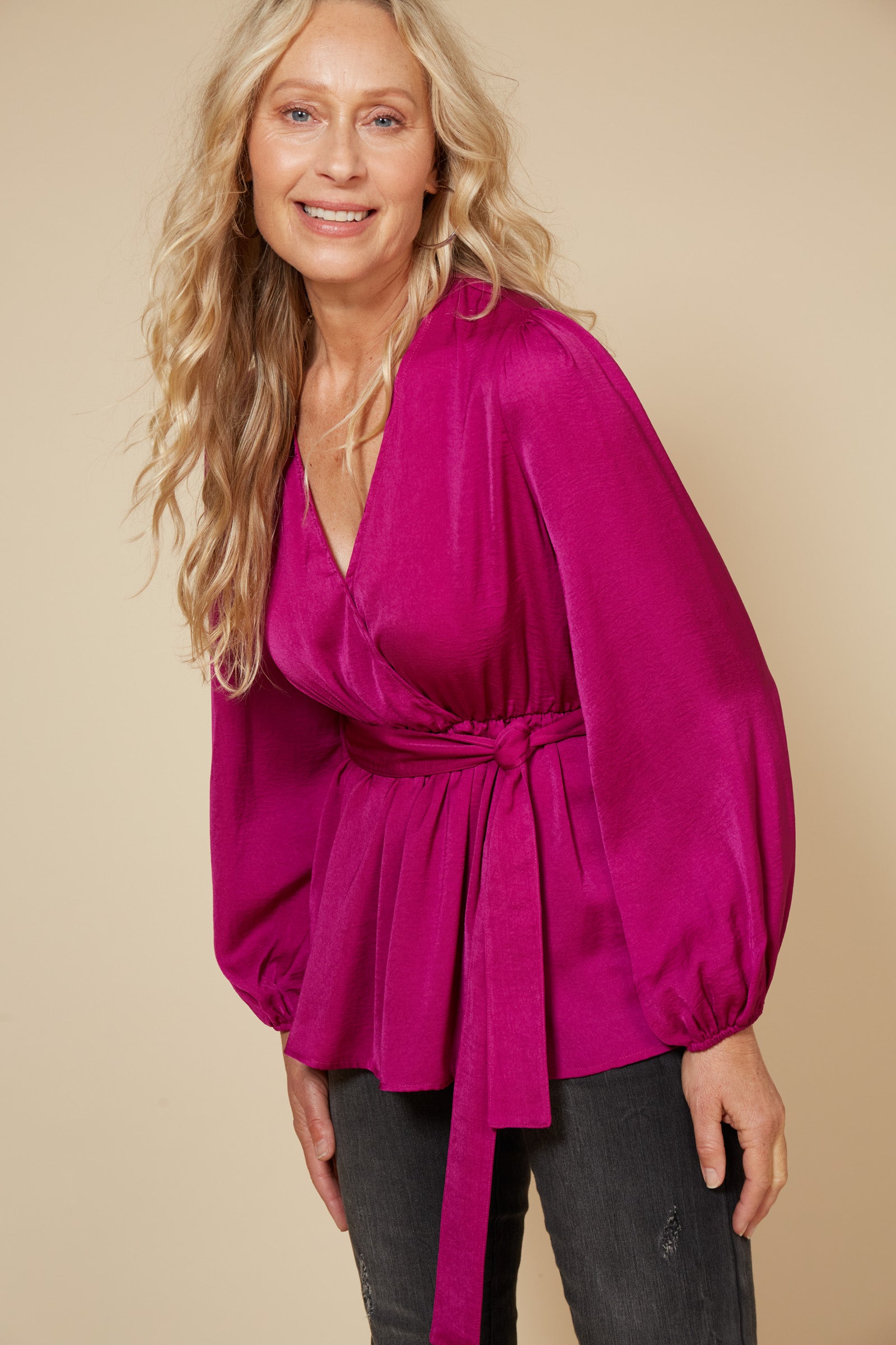 Winona Tie Top - Mulberry