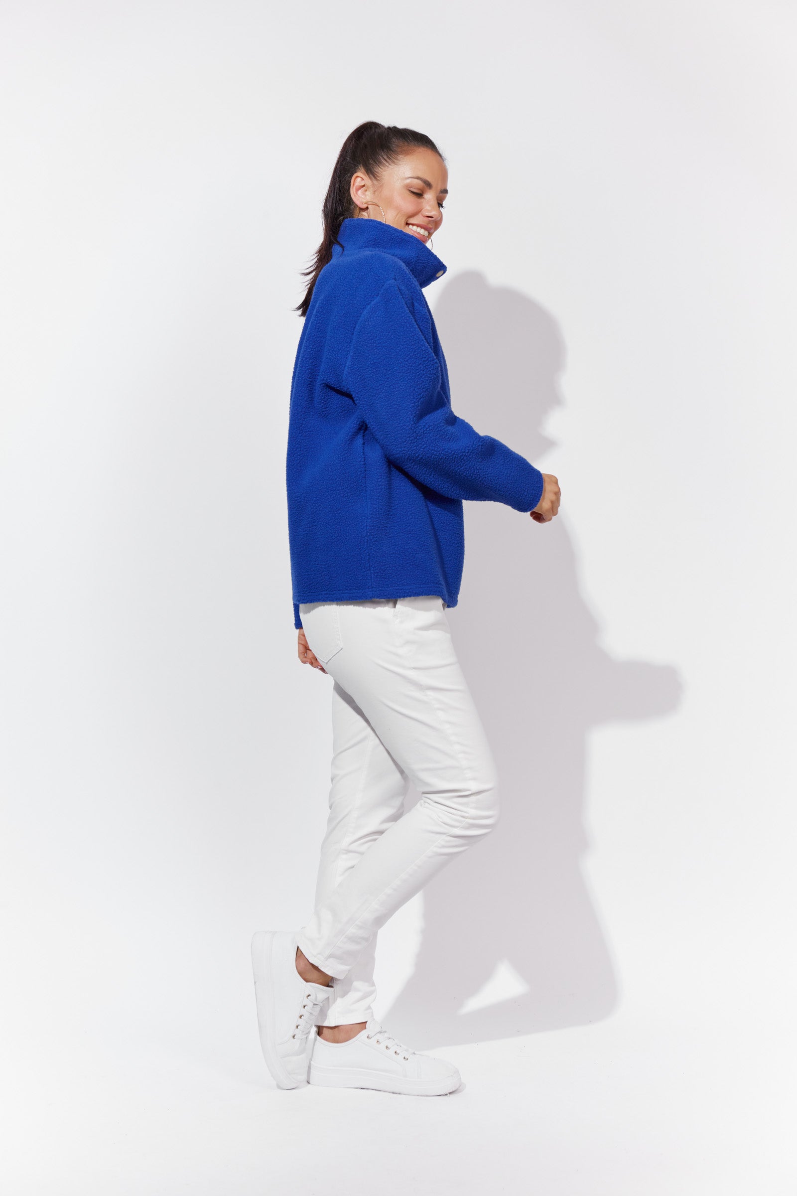 Belene Fleece Top - Cobalt