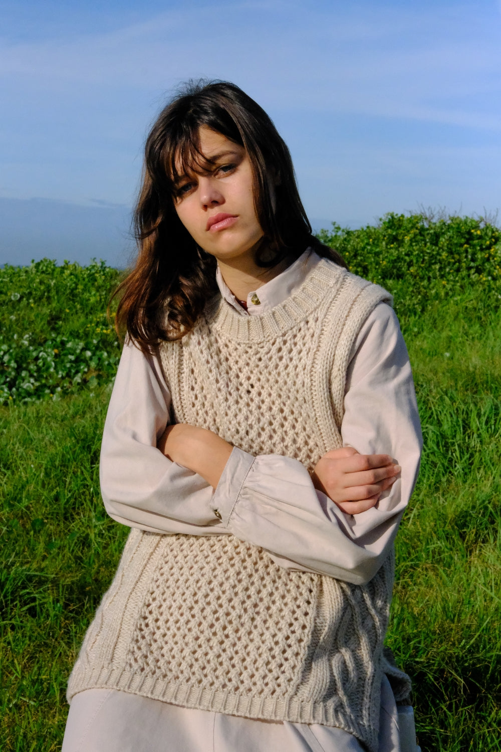 Luna Knit Vest - Canvas