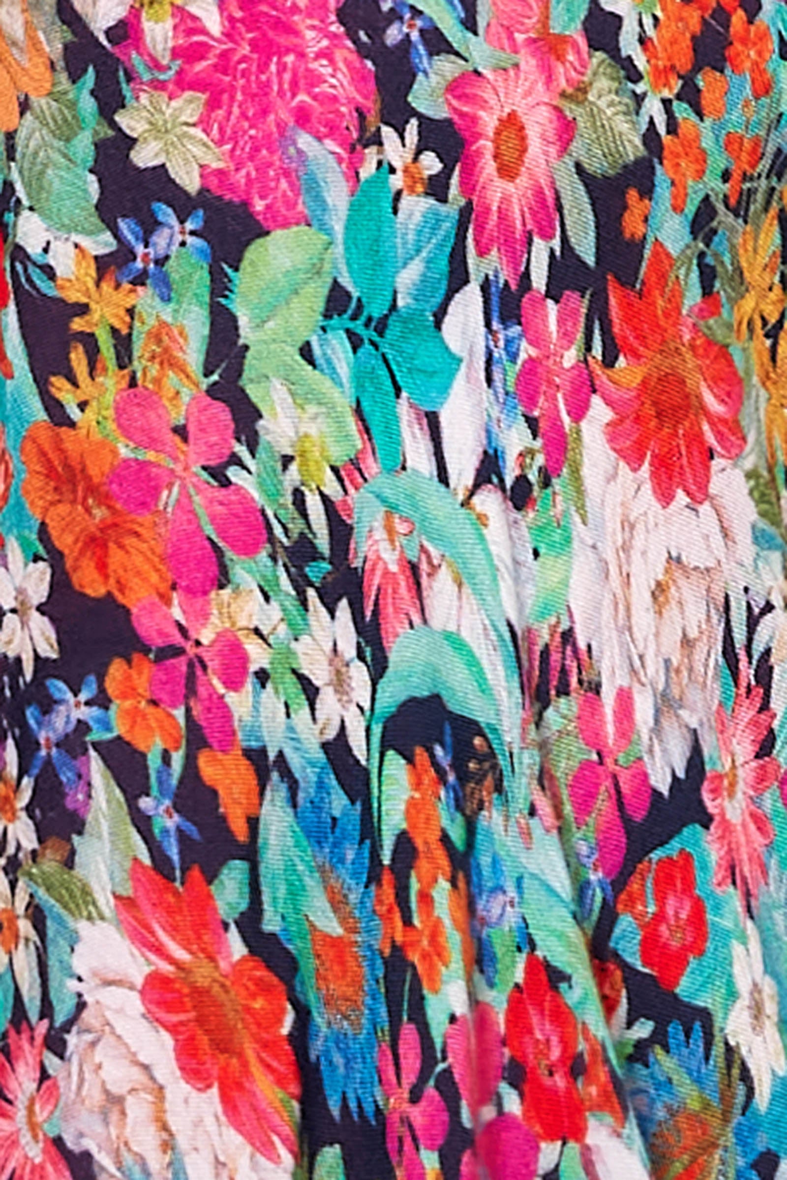 Esprit Cape - Navy Flourish - eb&ive Clothing - Kimono Cape Long One Size