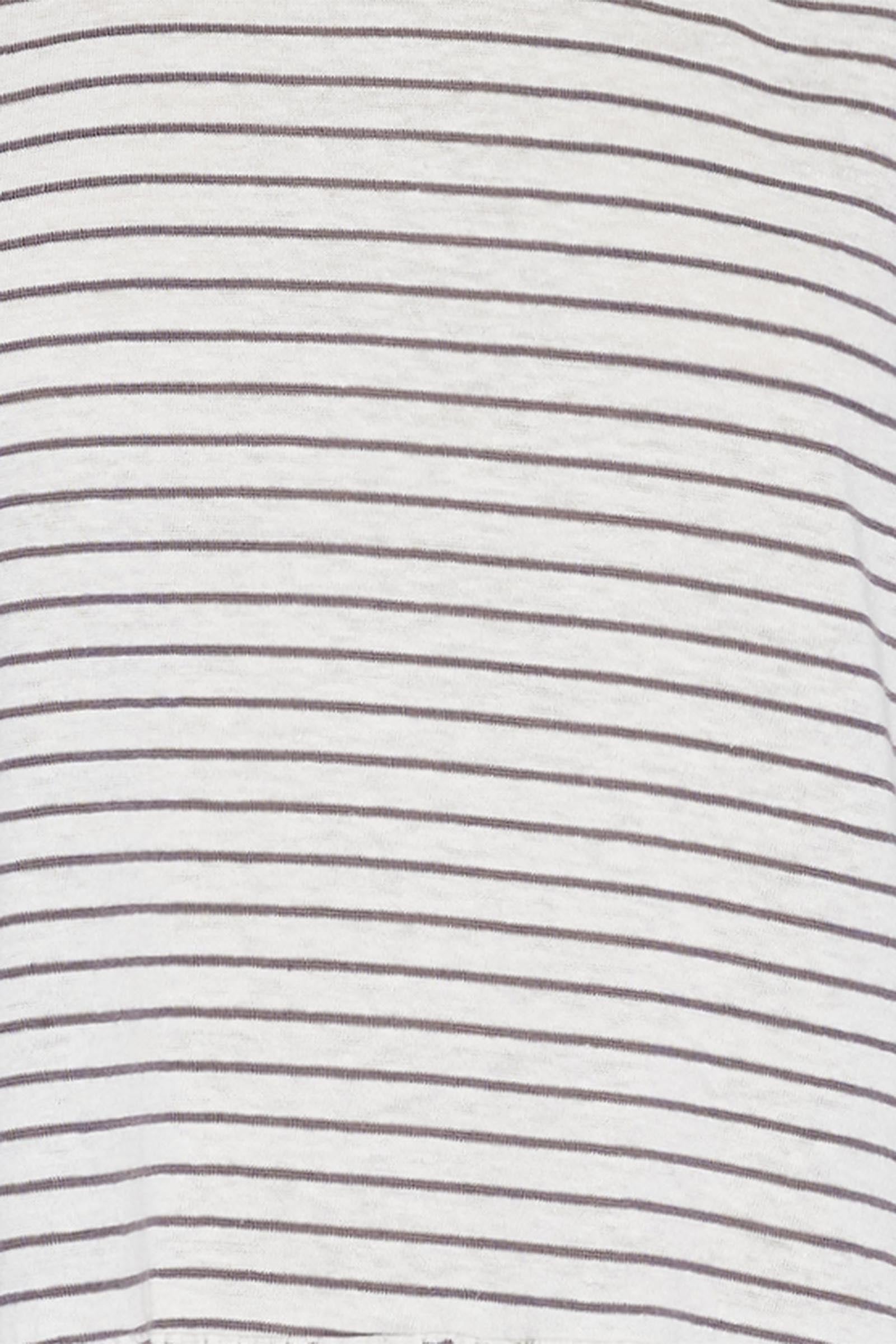 Malala Stripe Tshirt - Dove Stripe - Isle of Mine Clothing - Top L/S Linen