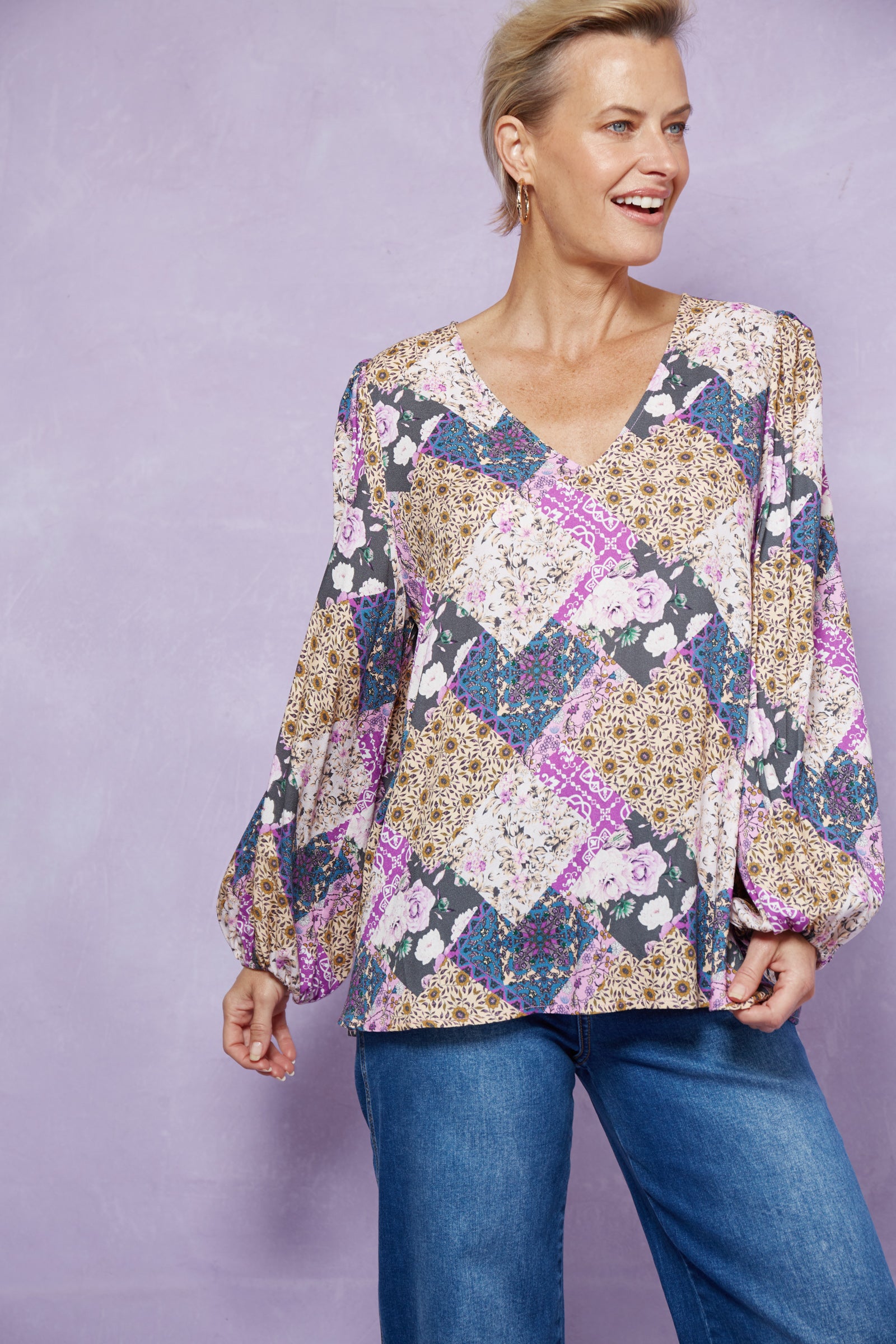 Coppola V Blouse - Violet Muse