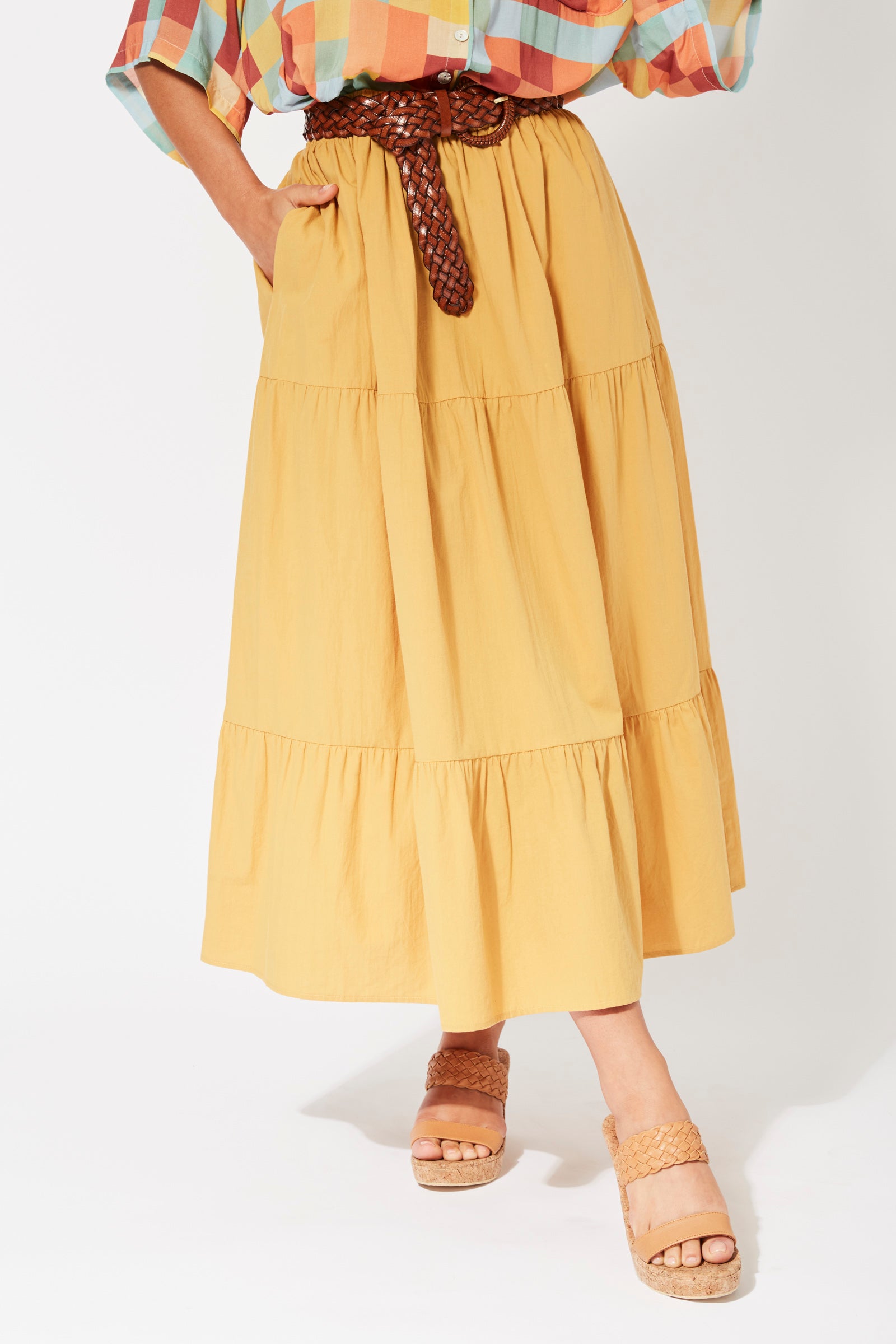 Salvador Tiered Skirt - Sunflower