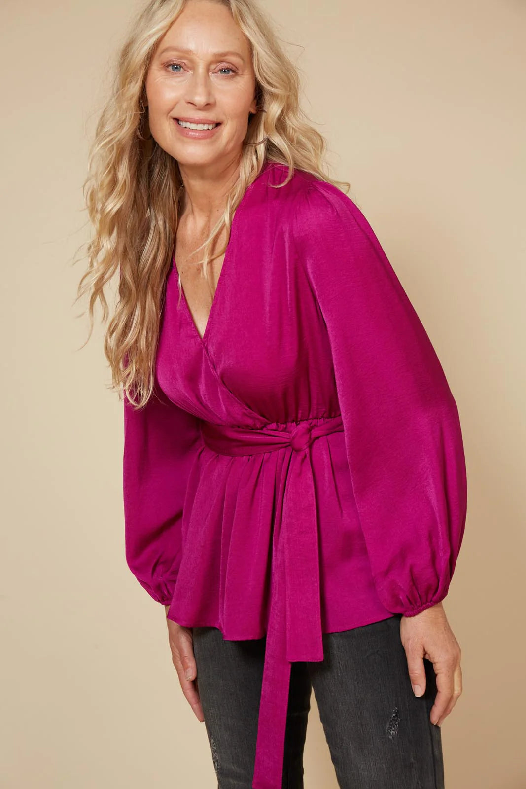 Winona Tie Top - Mulberry